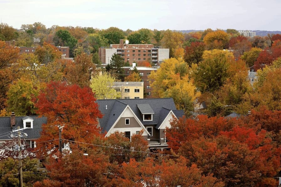 Downtown Bethesda Maryland in suburban Washington DC.