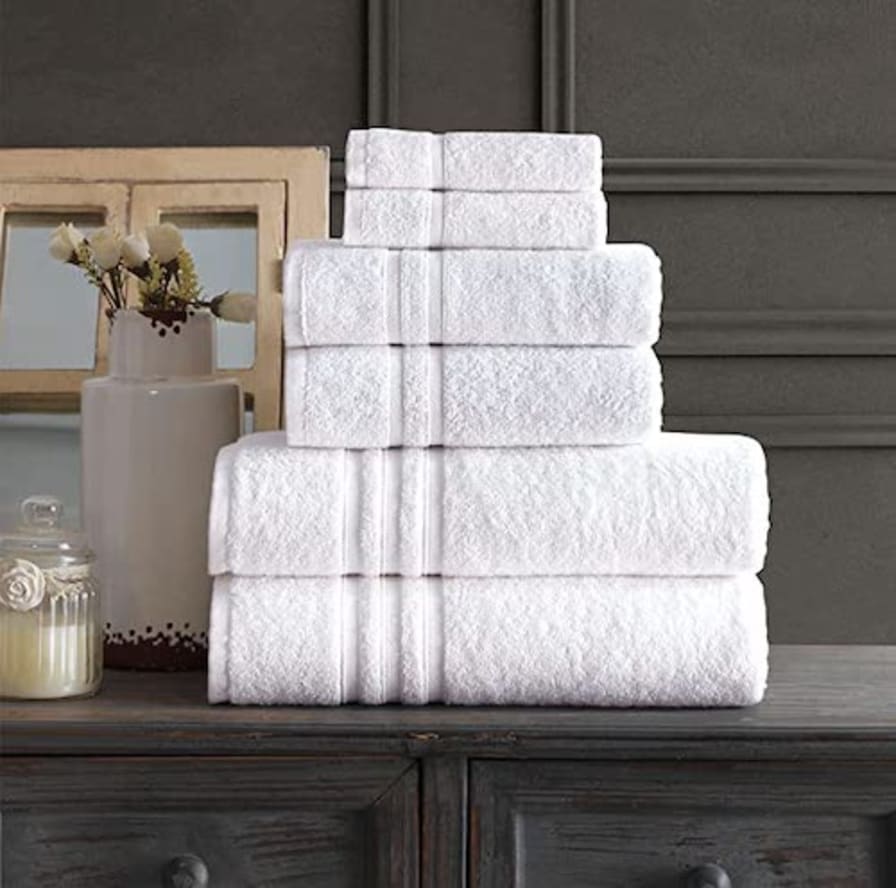 Infinitee Xclusives Premium White Bath Towel Set for Bathroom