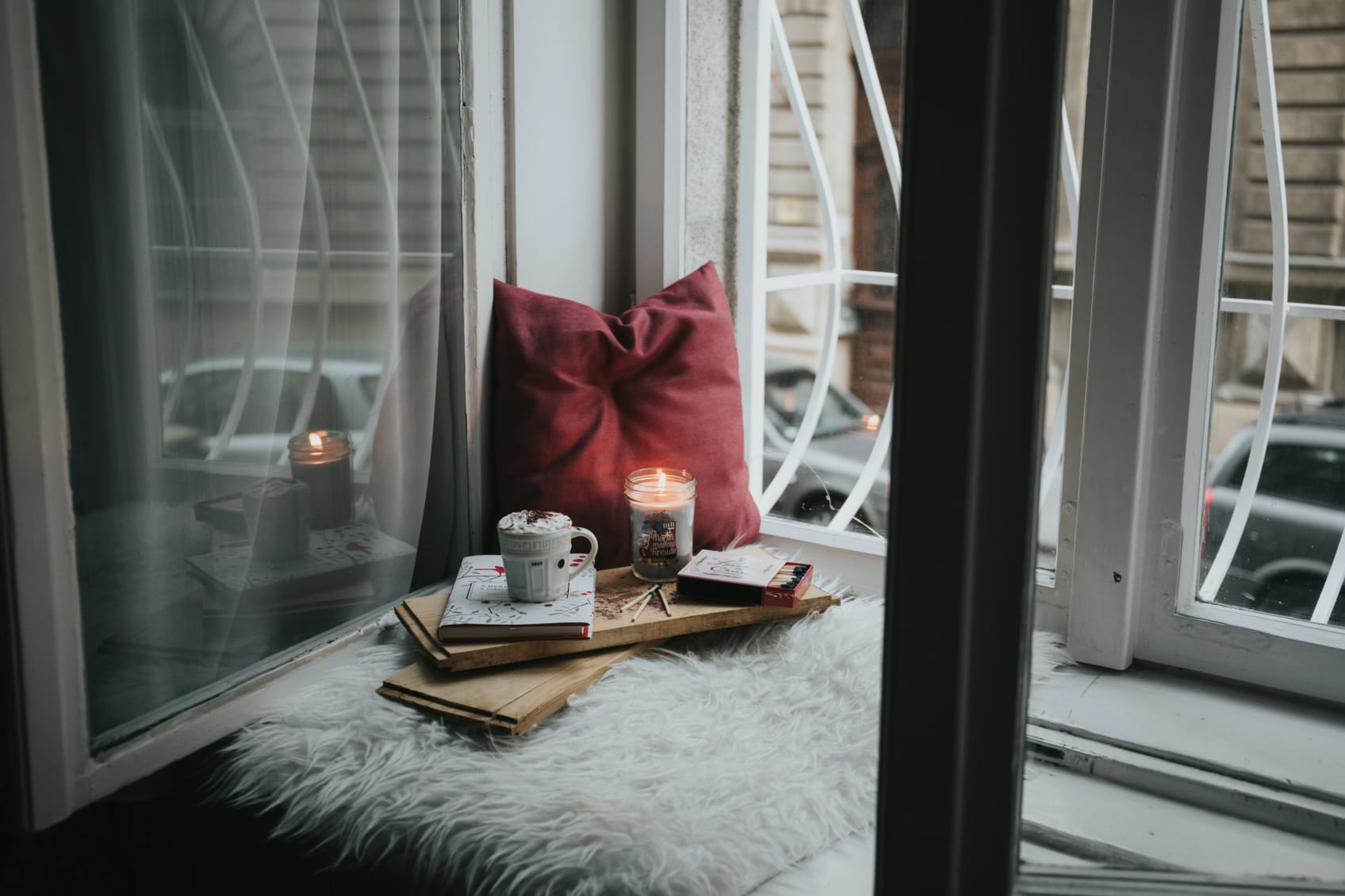 A candle in a nook