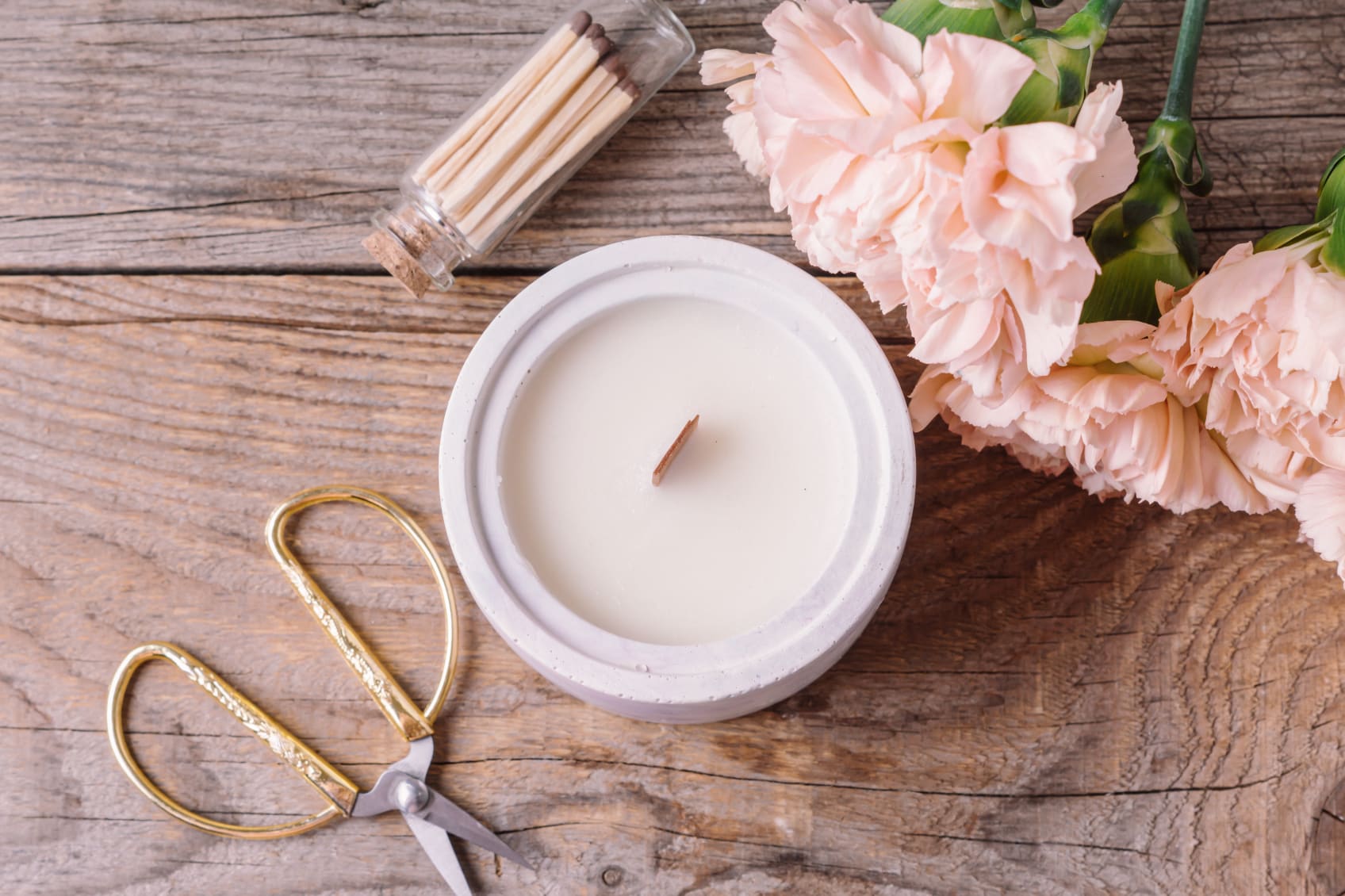 A soy wax candle