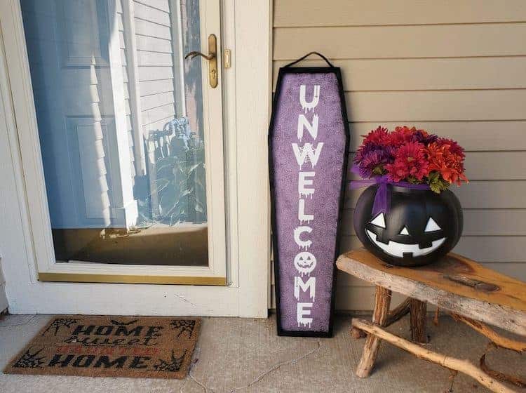 DIY Halloween Door Mat + Front Porch - House On Longwood Lane