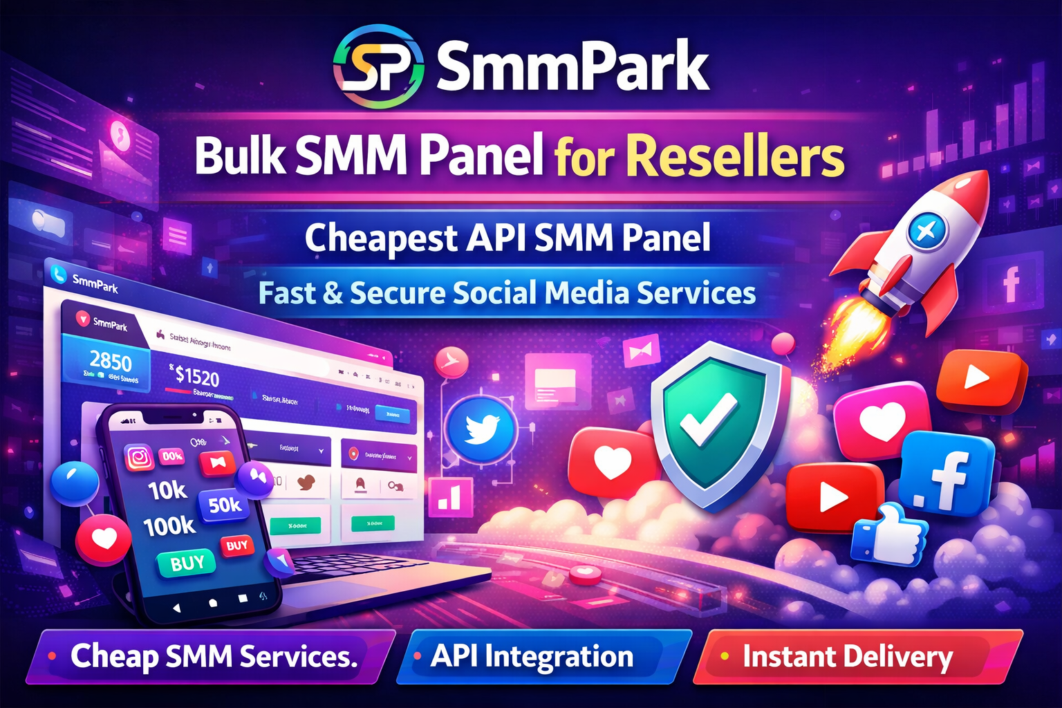 SmmPark – Bulk SMM Panel for Resellers | Cheapest API SMM Panel | Fast & Secure Social Media Services