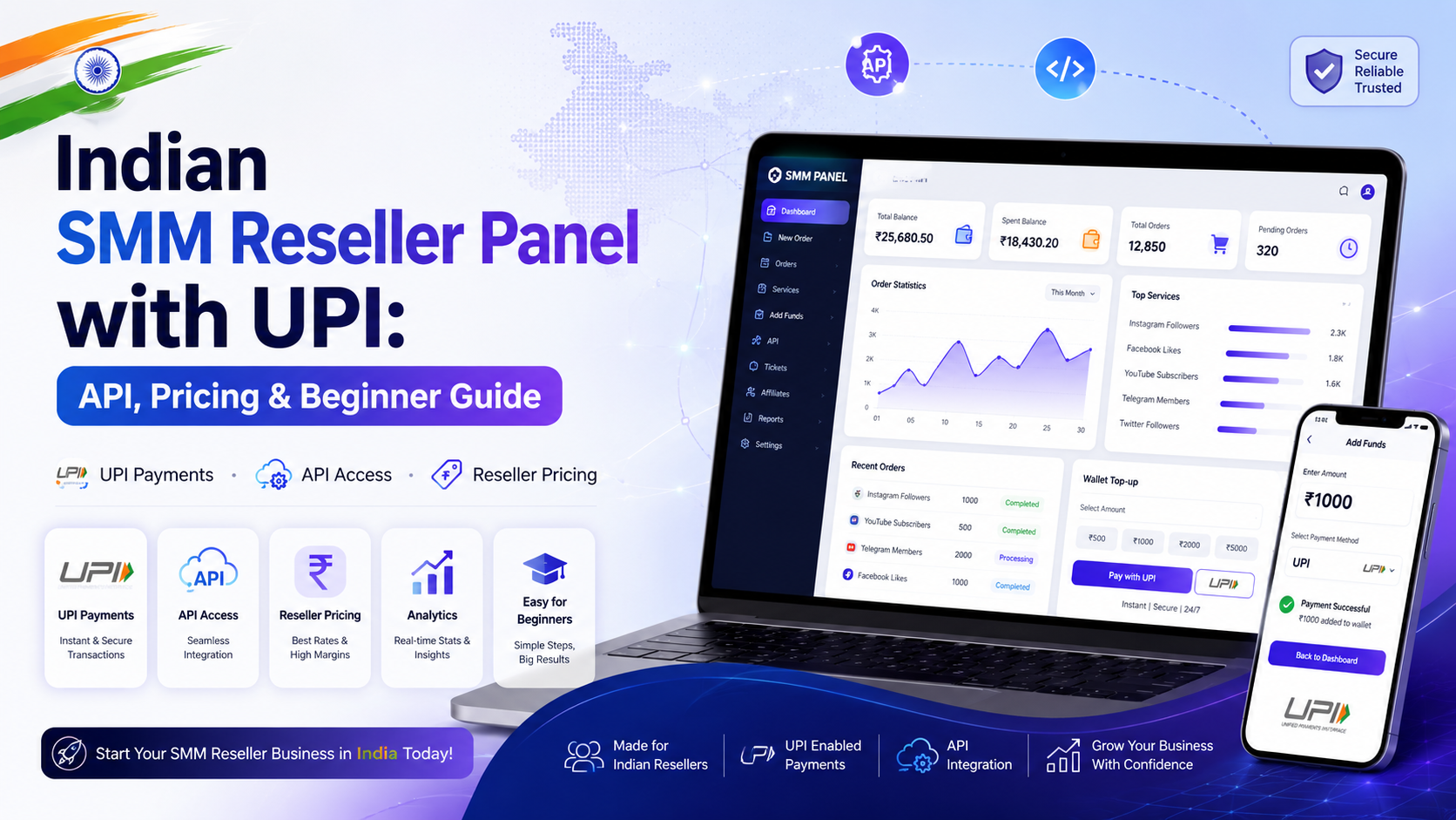 Indian SMM Reseller Panel with UPI: API, Pricing & Beginner Guide