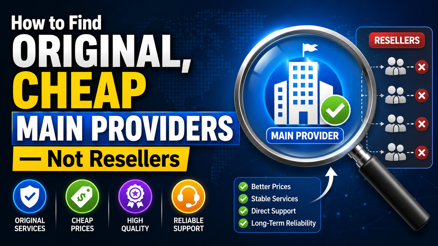 How to Find Original, Cheap Main Providers — Not Resellers