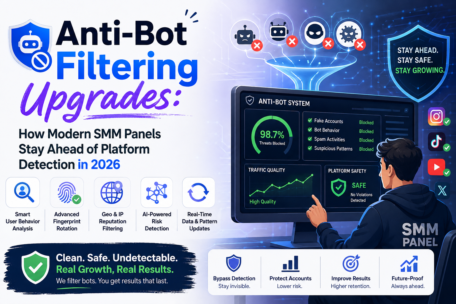 Anti-Bot Filtering Upgrades: How Modern SMM Panels Stay Ahead of Platform Detection in 2026 