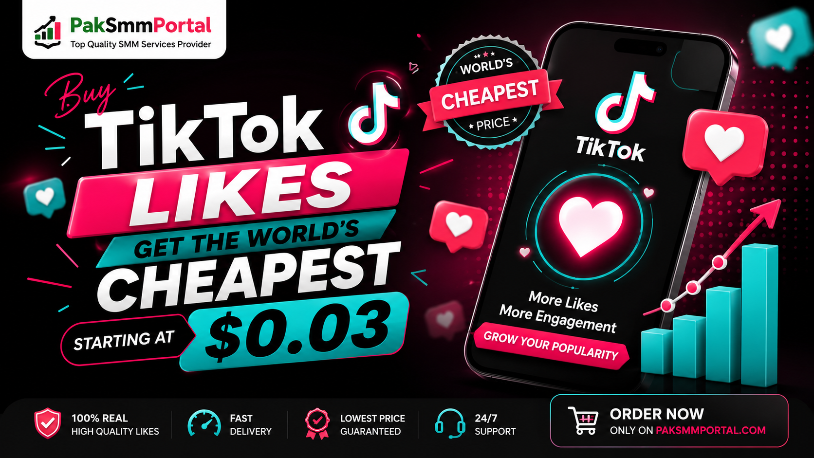 Buy TikTok Likes: Get the World’s Cheapest Starting at $0.03