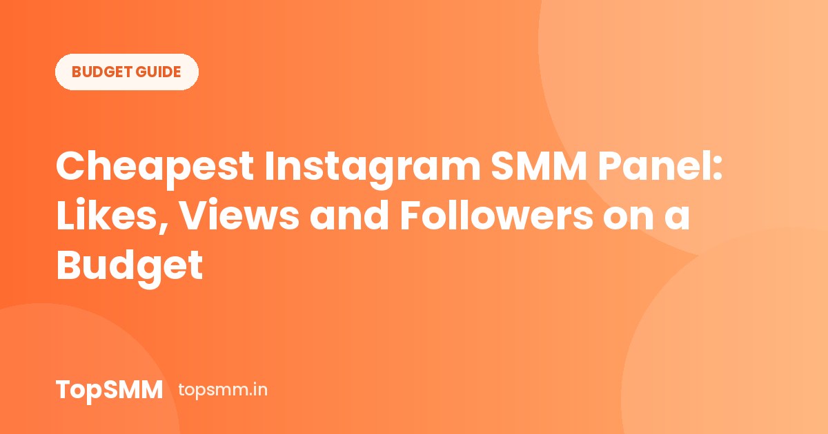 Cheapest Instagram SMM Panel: Likes, Views and Followers on a Budget