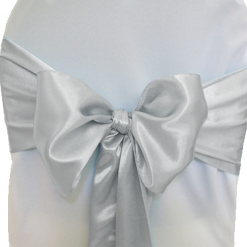 grey satin sash