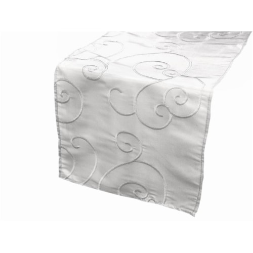 White Satin Swirl Runner