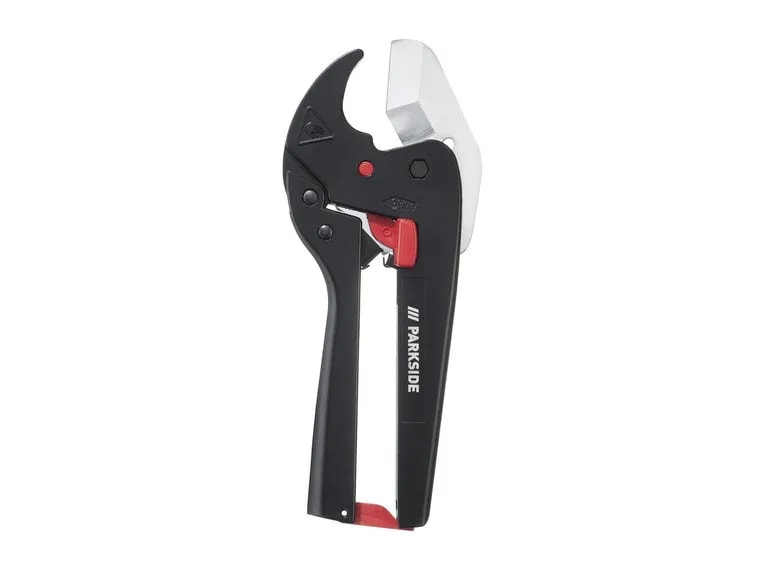 A black and red pliers with a red handle
