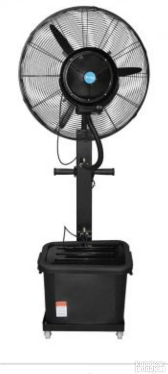 A black fan sitting on top of a table