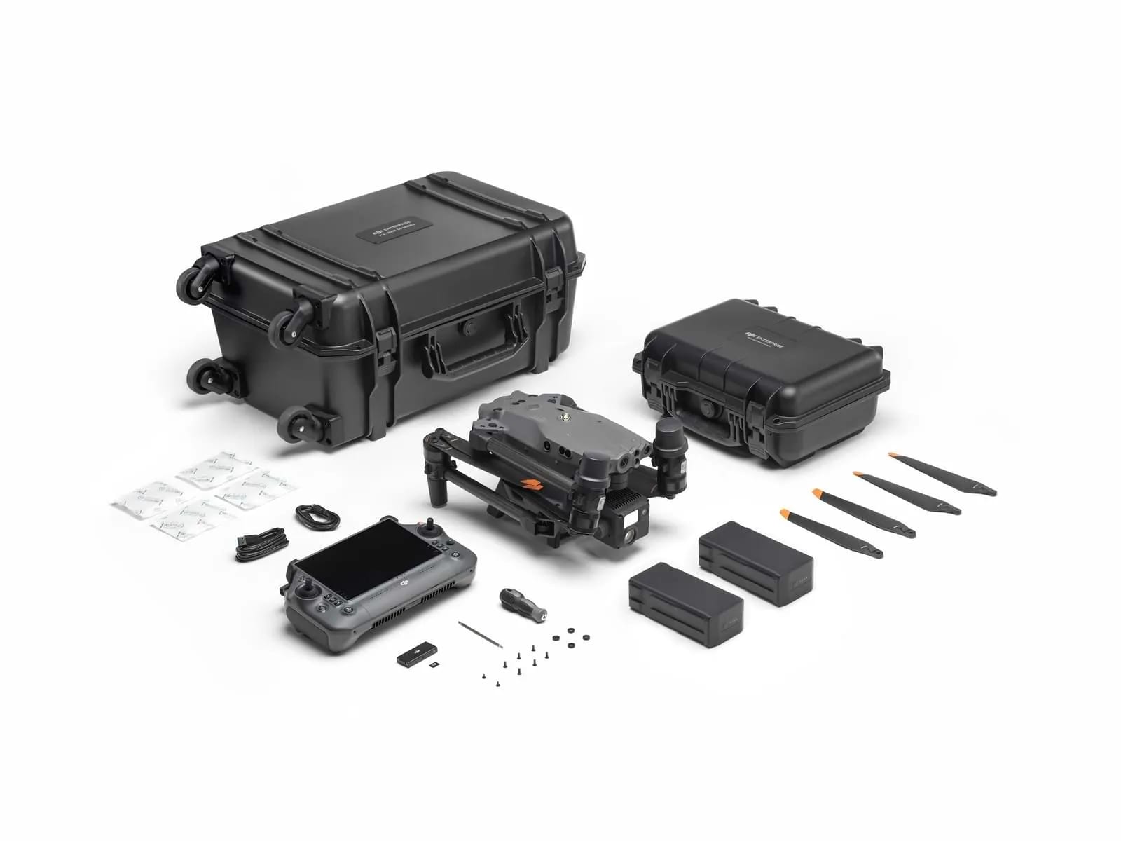 A couple of black cases sitting next to each other