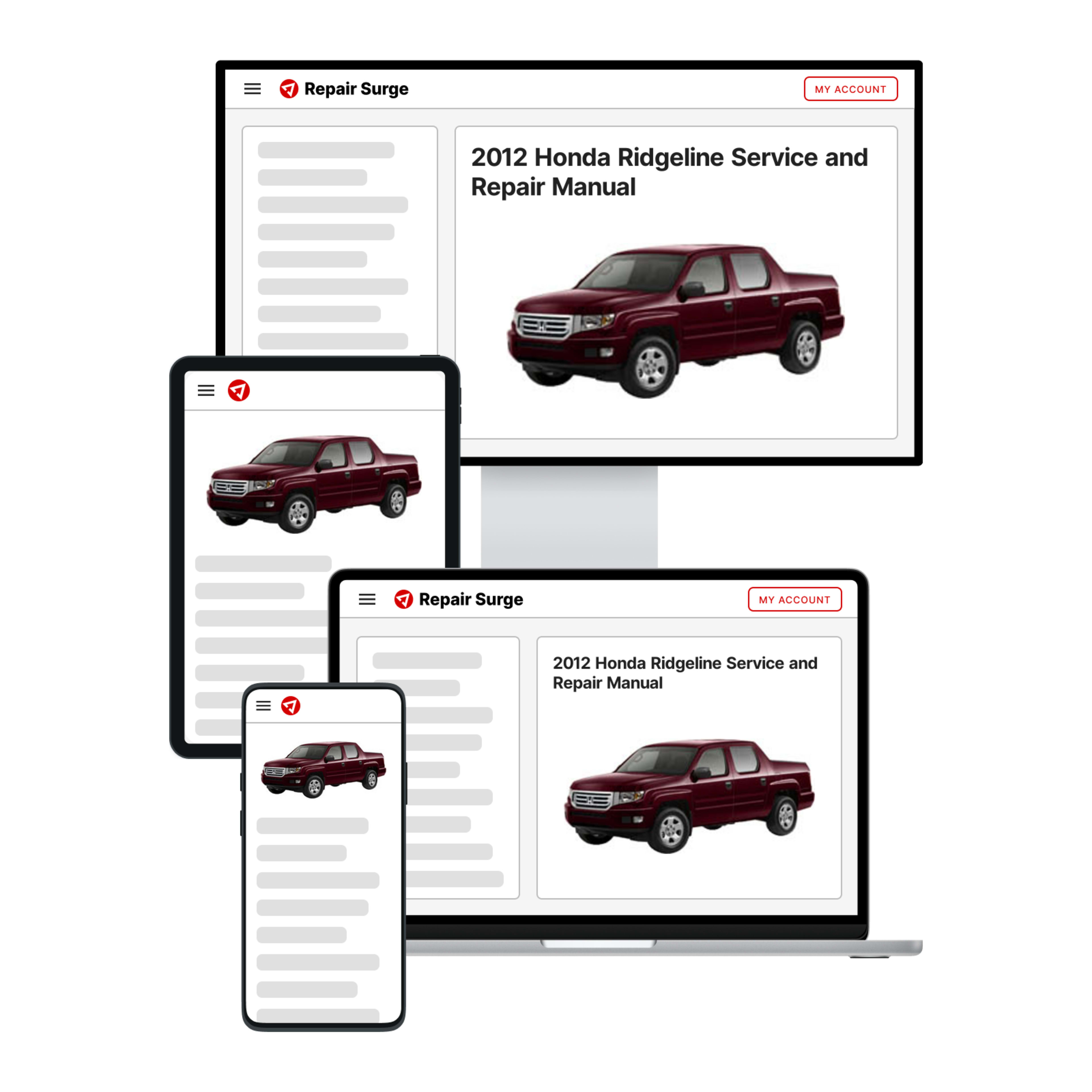 2012 Honda Ridgeline service and repair manual hero image