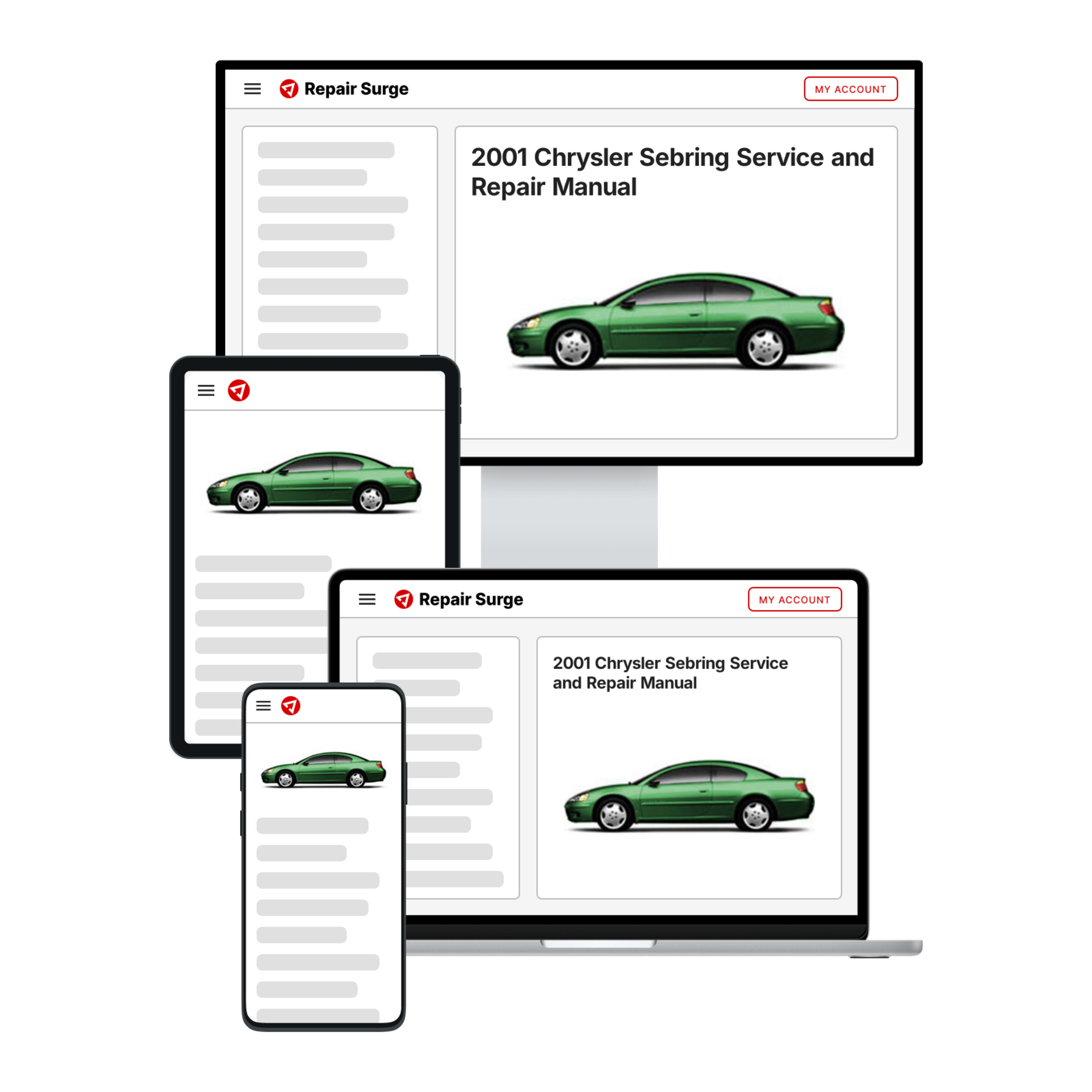 2001 Chrysler Sebring service and repair manual hero image