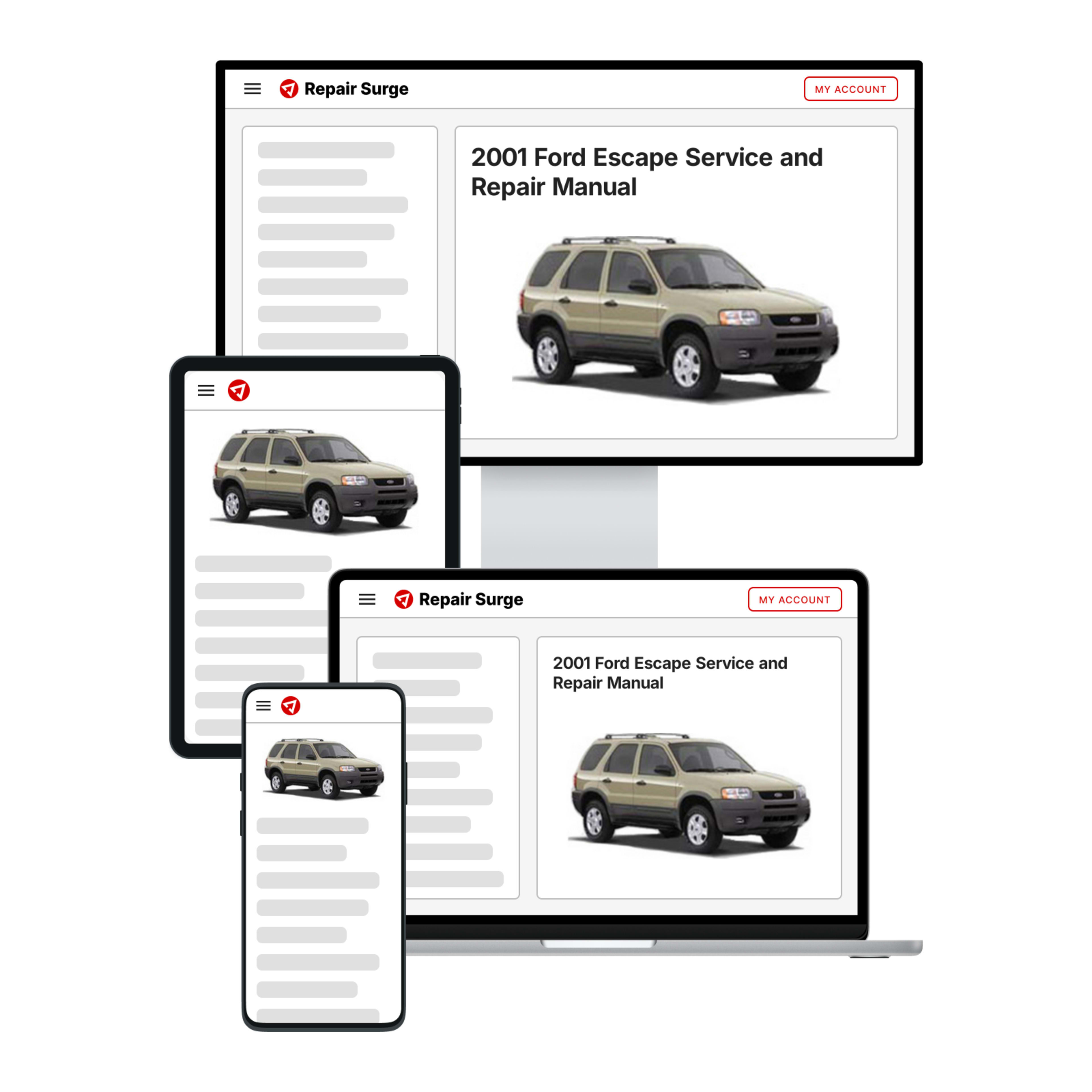 2001 Ford Escape service and repair manual hero image