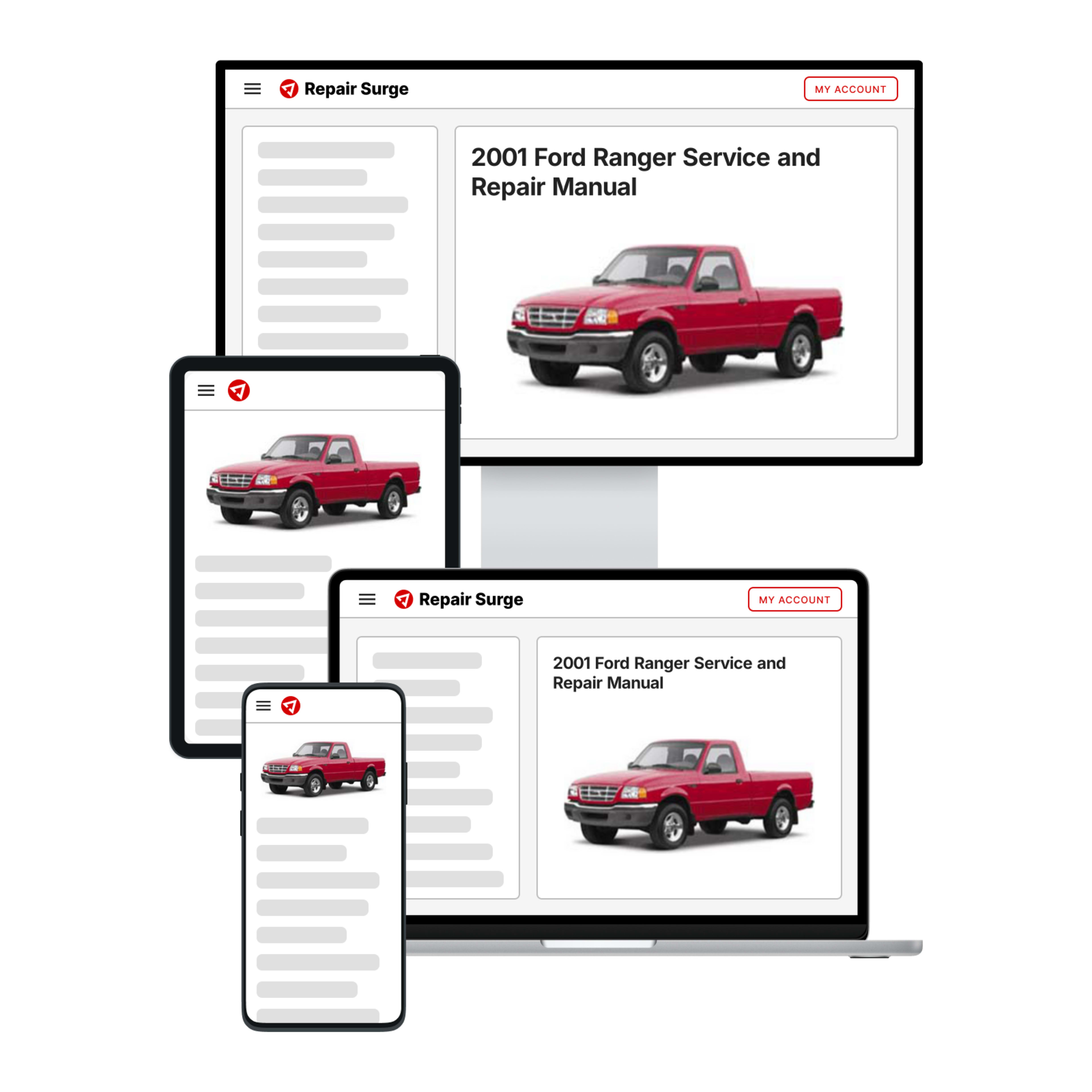 2001 Ford Ranger service and repair manual hero image