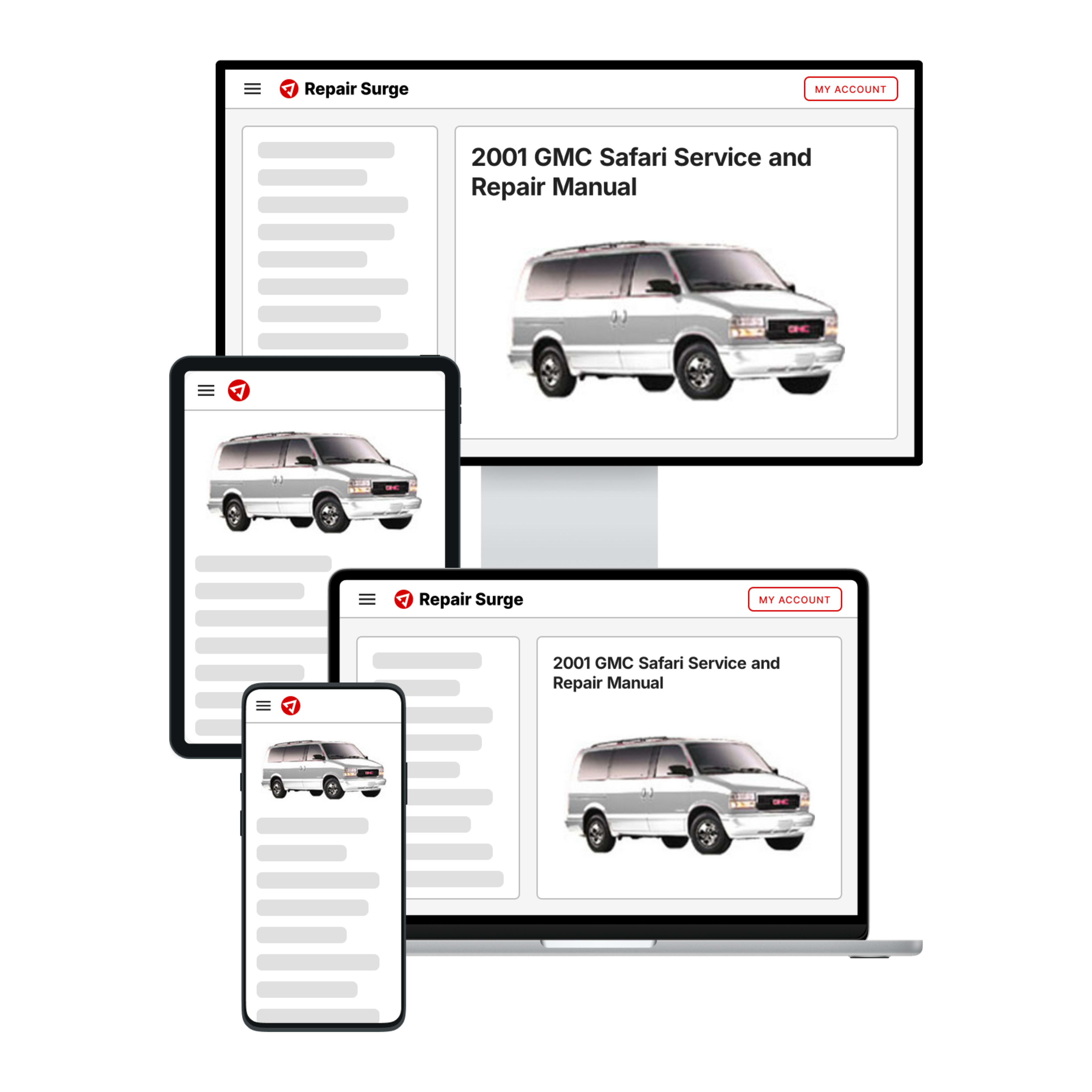 2001 GMC Safari service and repair manual hero image