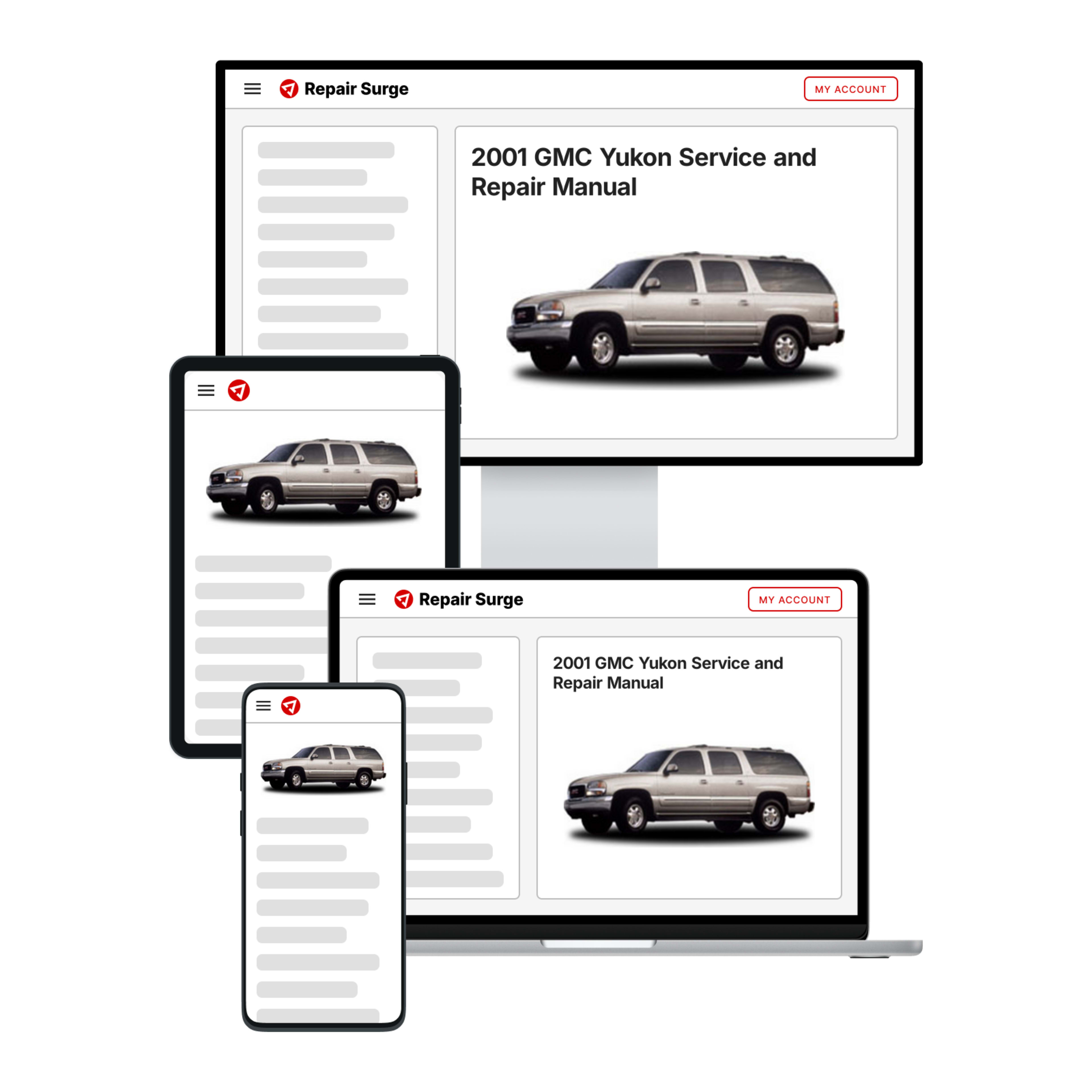 2001 GMC Yukon service and repair manual hero image