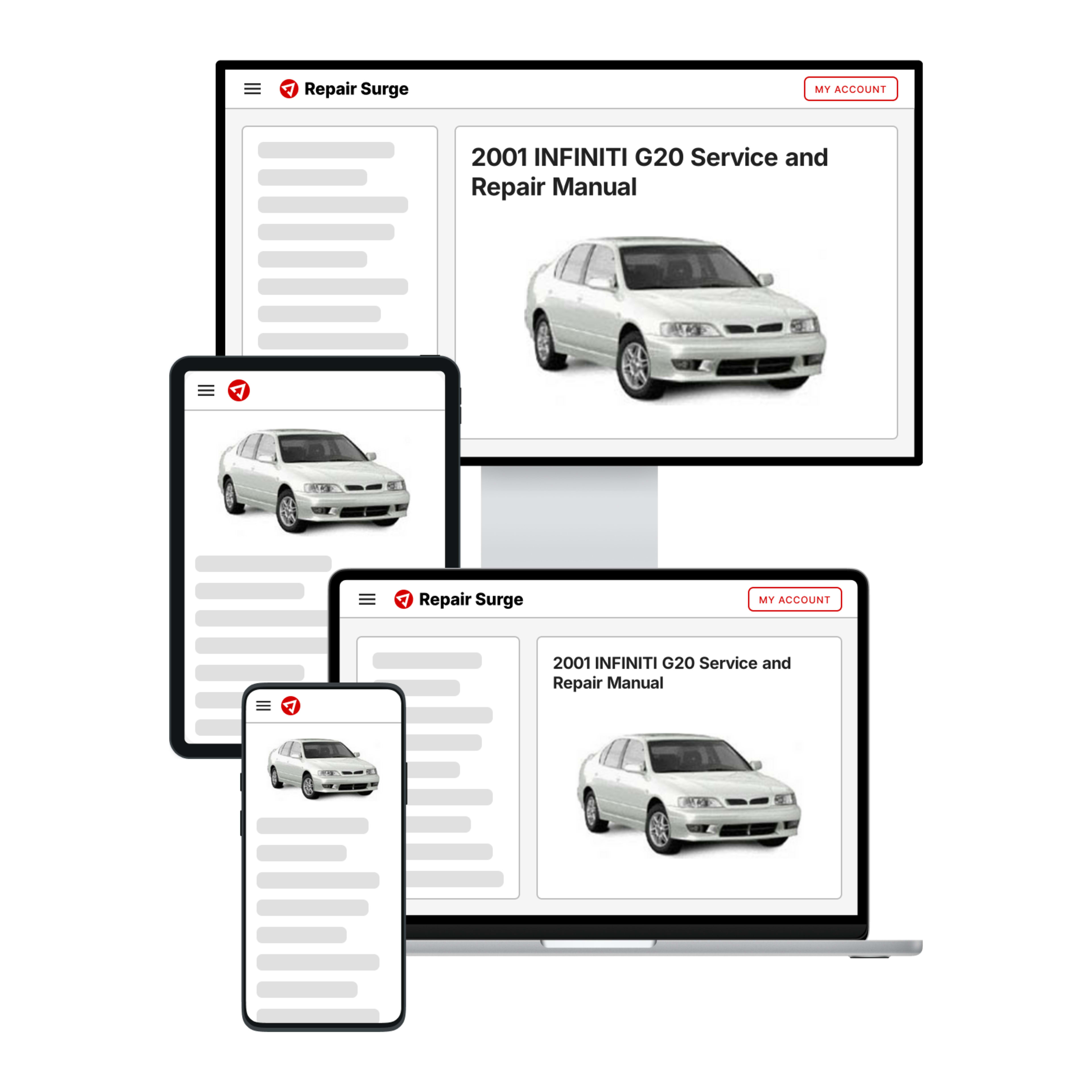 2001 INFINITI G20 service and repair manual hero image