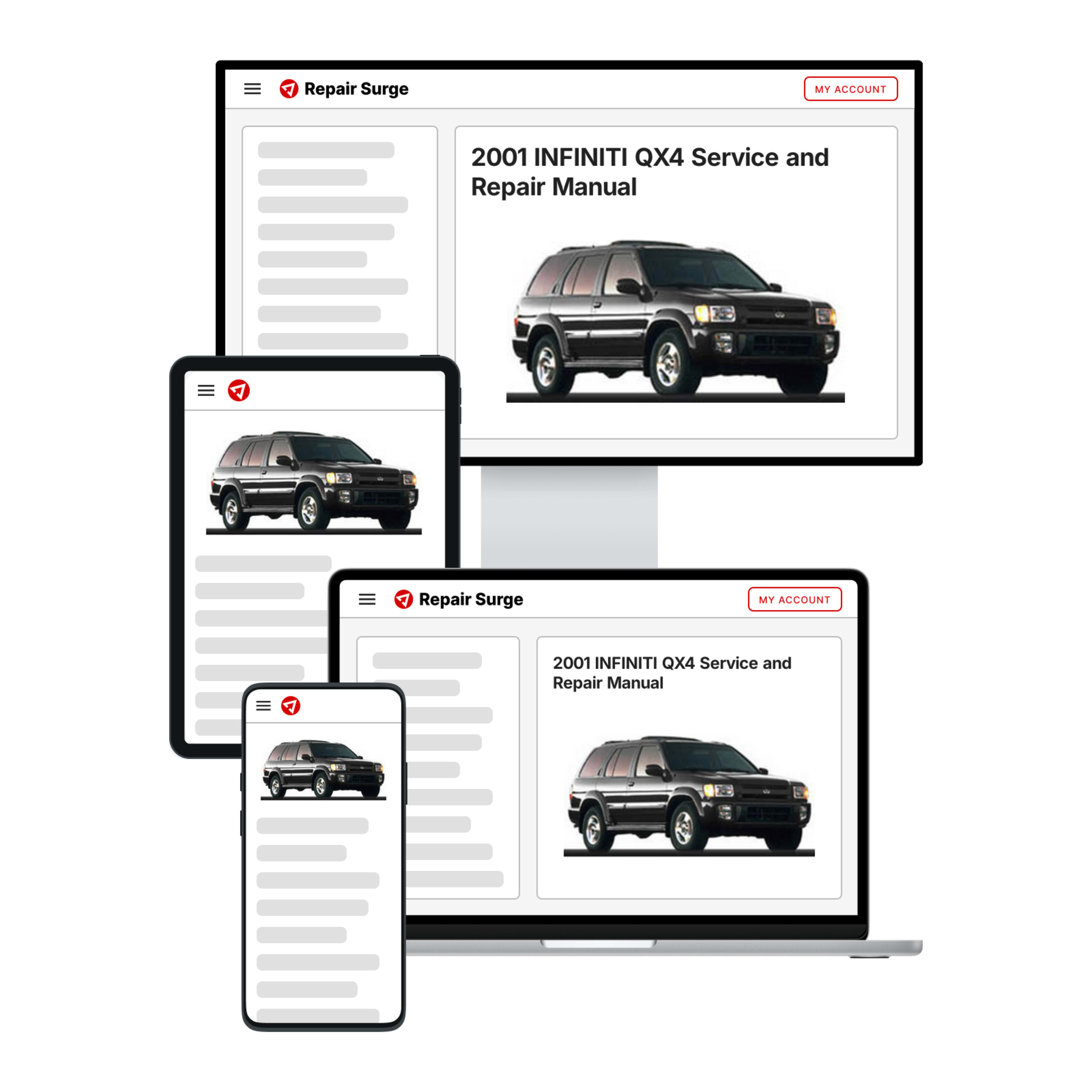 2001 INFINITI QX4 service and repair manual hero image