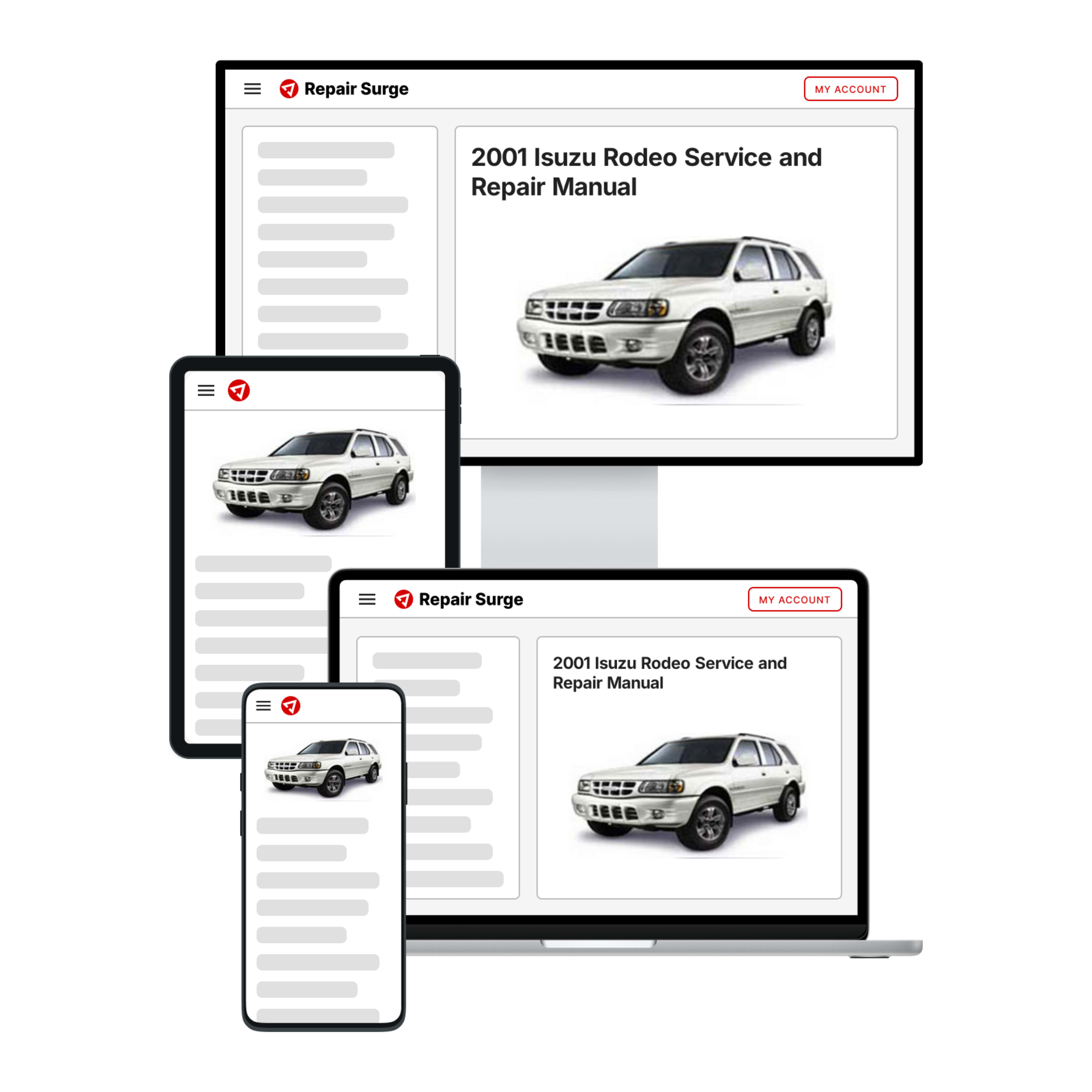 2001 Isuzu Rodeo service and repair manual hero image