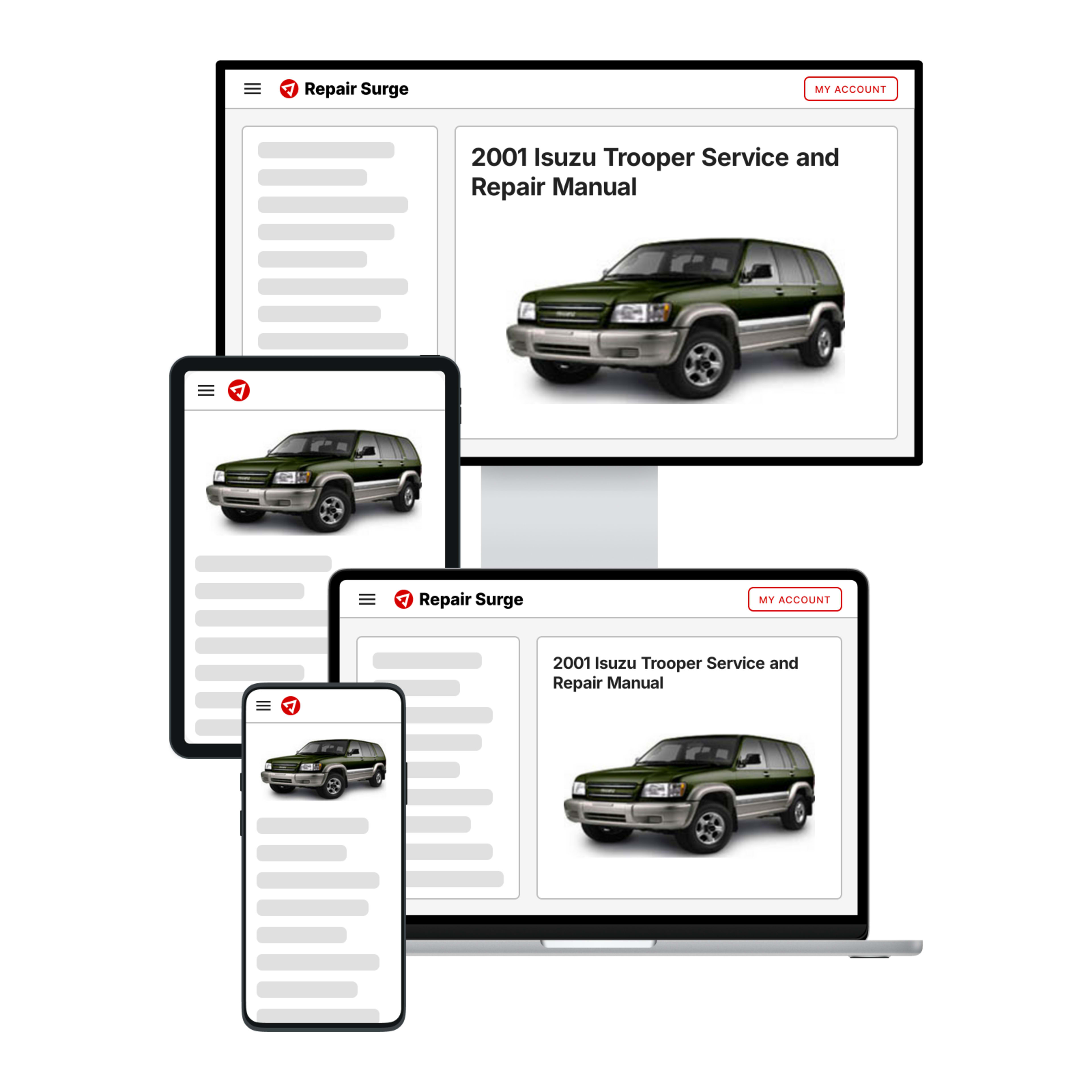 2001 Isuzu Trooper service and repair manual hero image