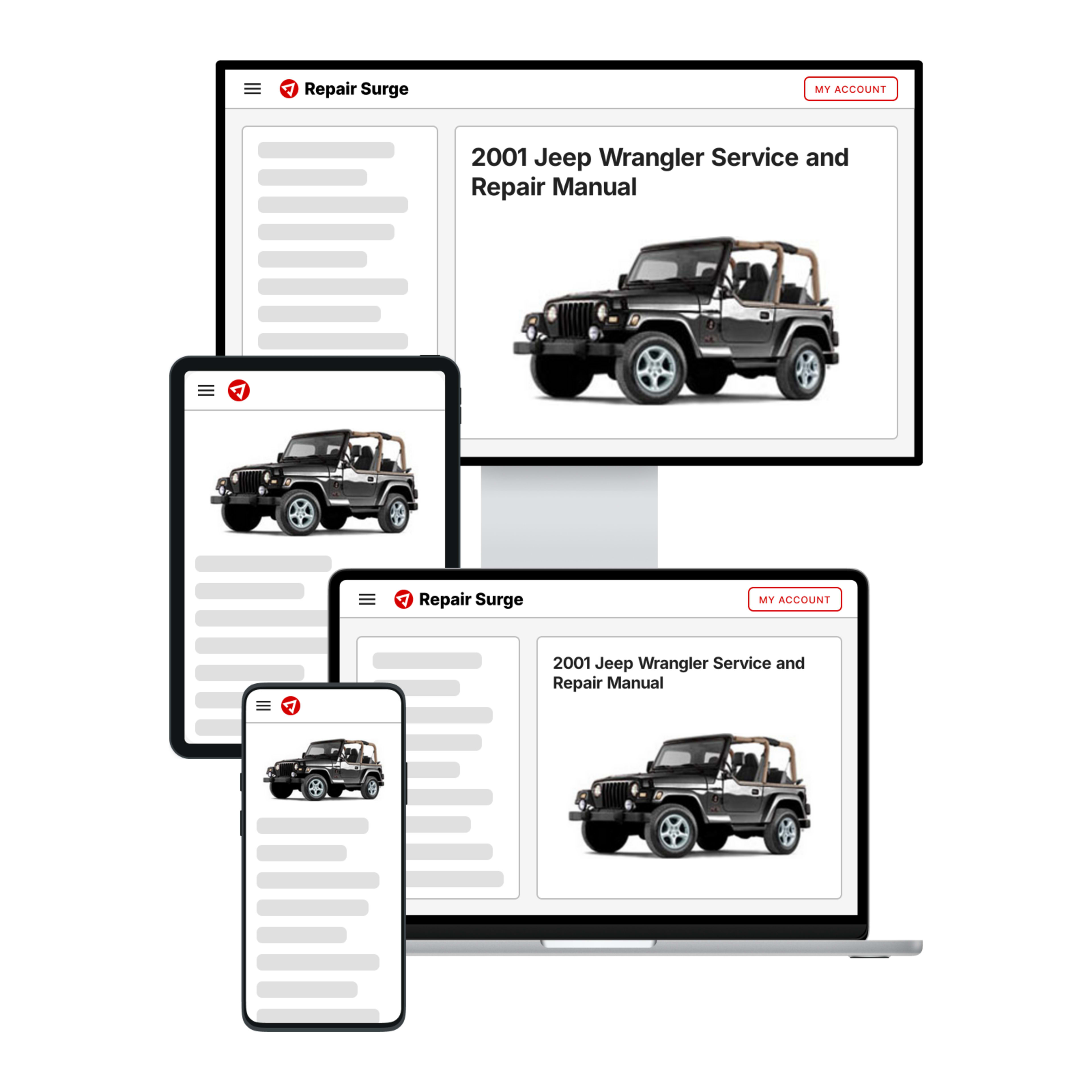2001 Jeep Wrangler service and repair manual hero image