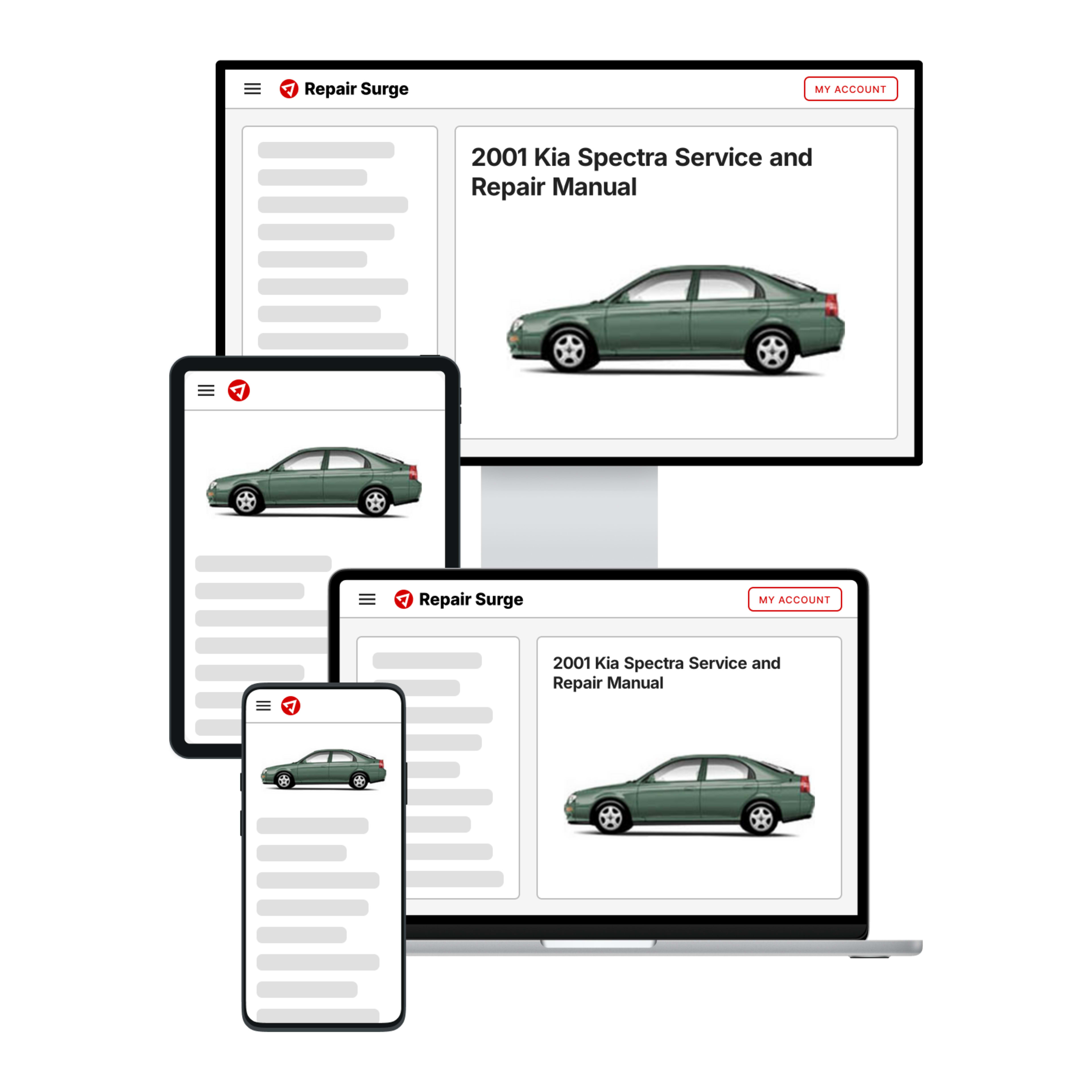 2001 Kia Spectra service and repair manual hero image
