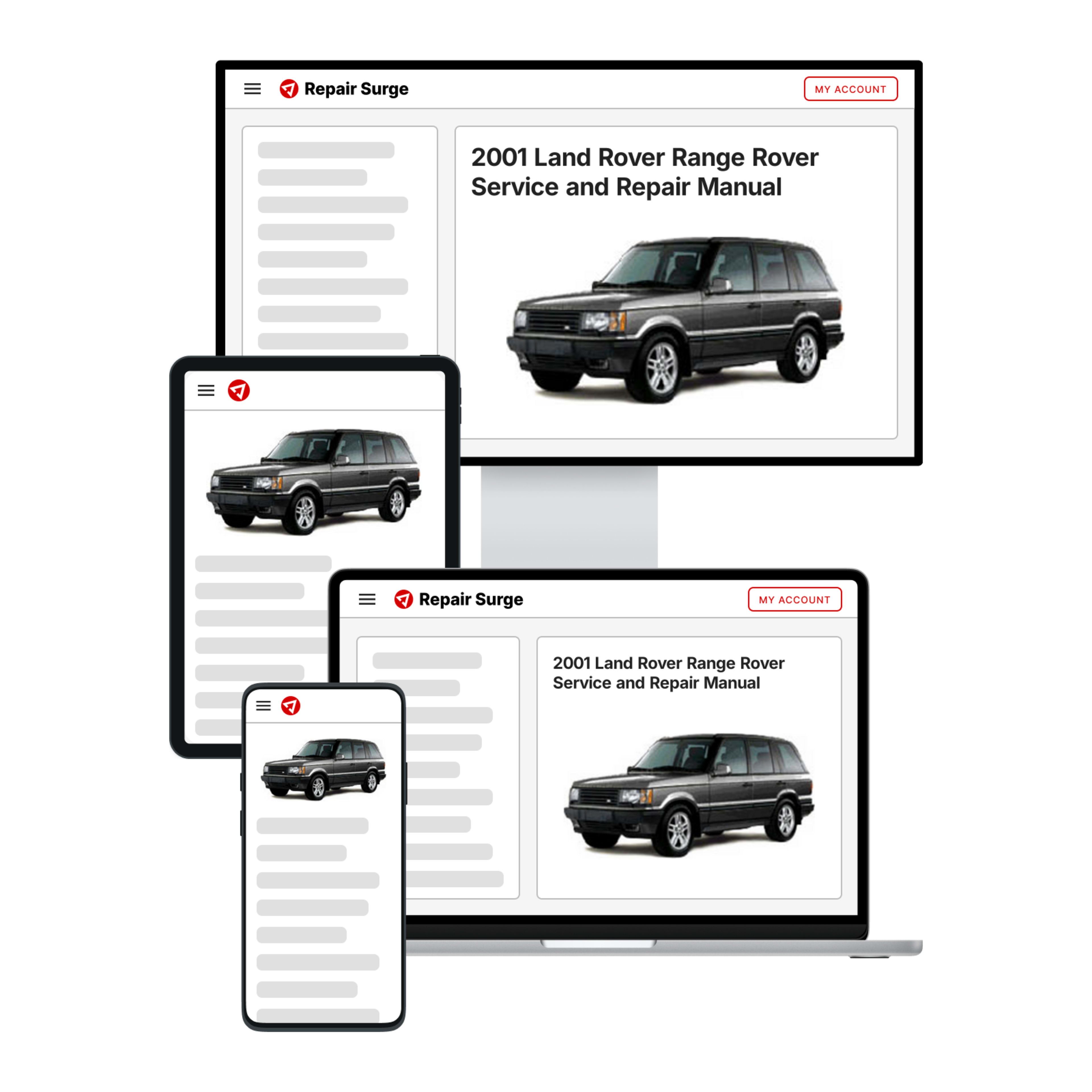 2001 Land Rover Range Rover service and repair manual hero image