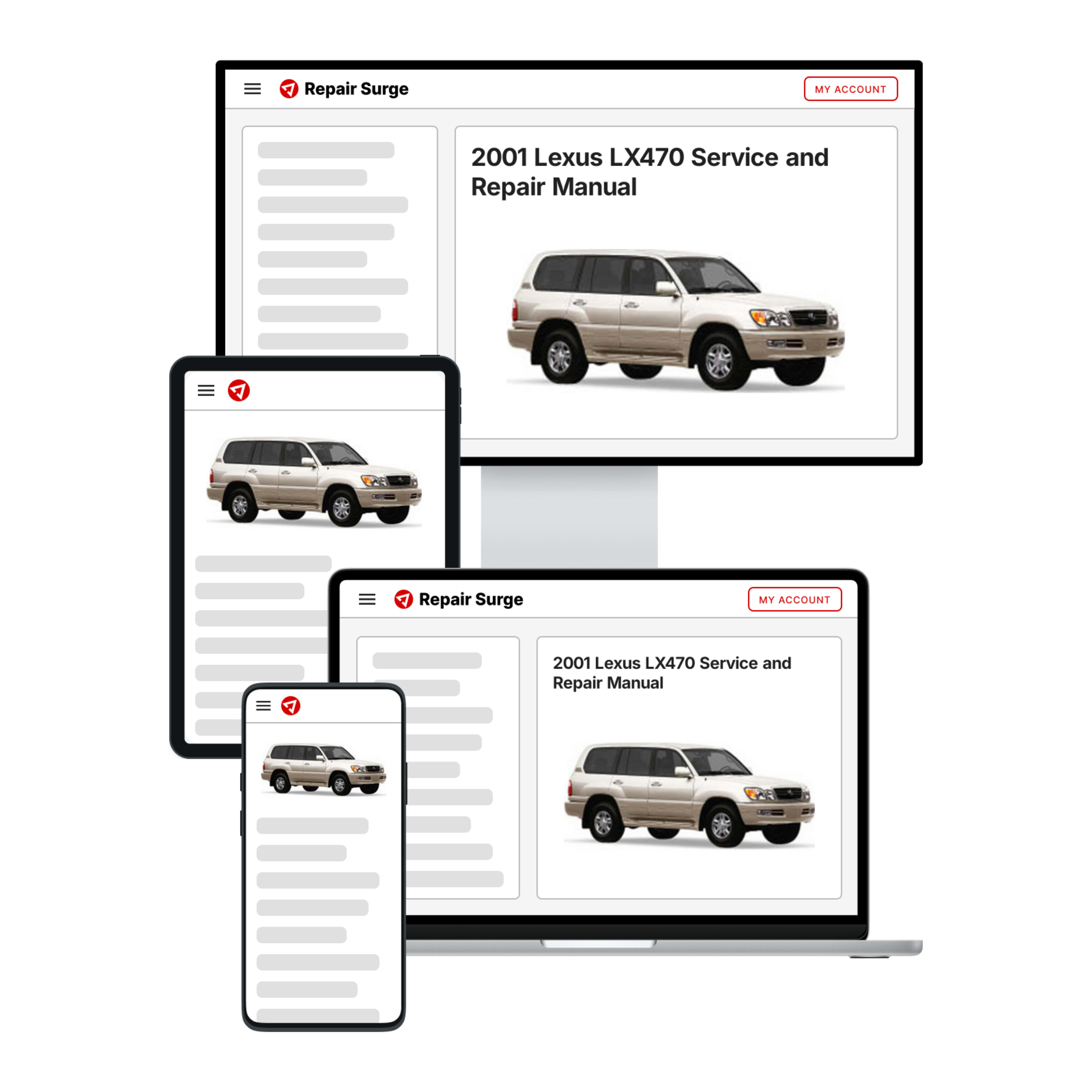 2001 Lexus LX470 service and repair manual hero image
