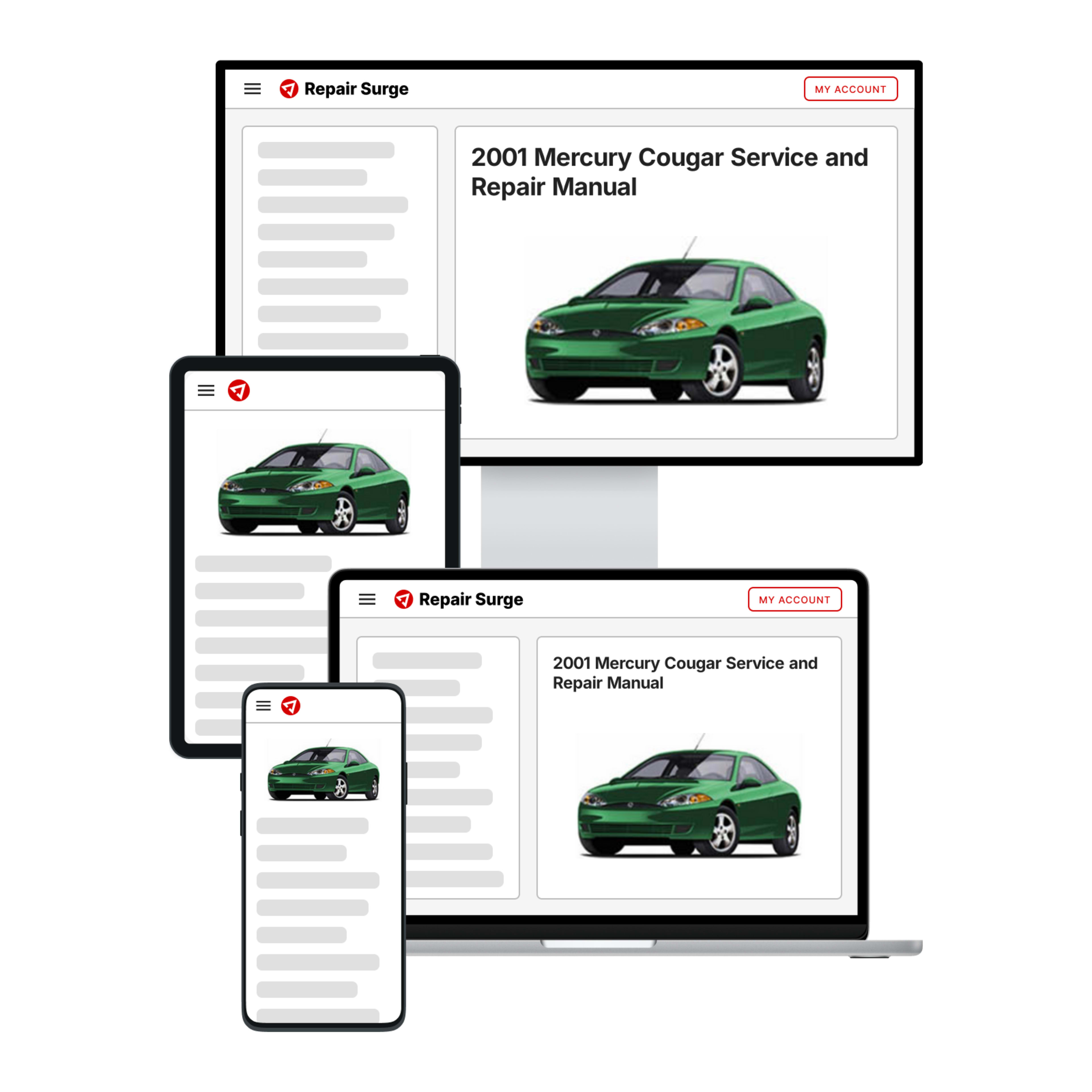 2001 Mercury Cougar service and repair manual hero image