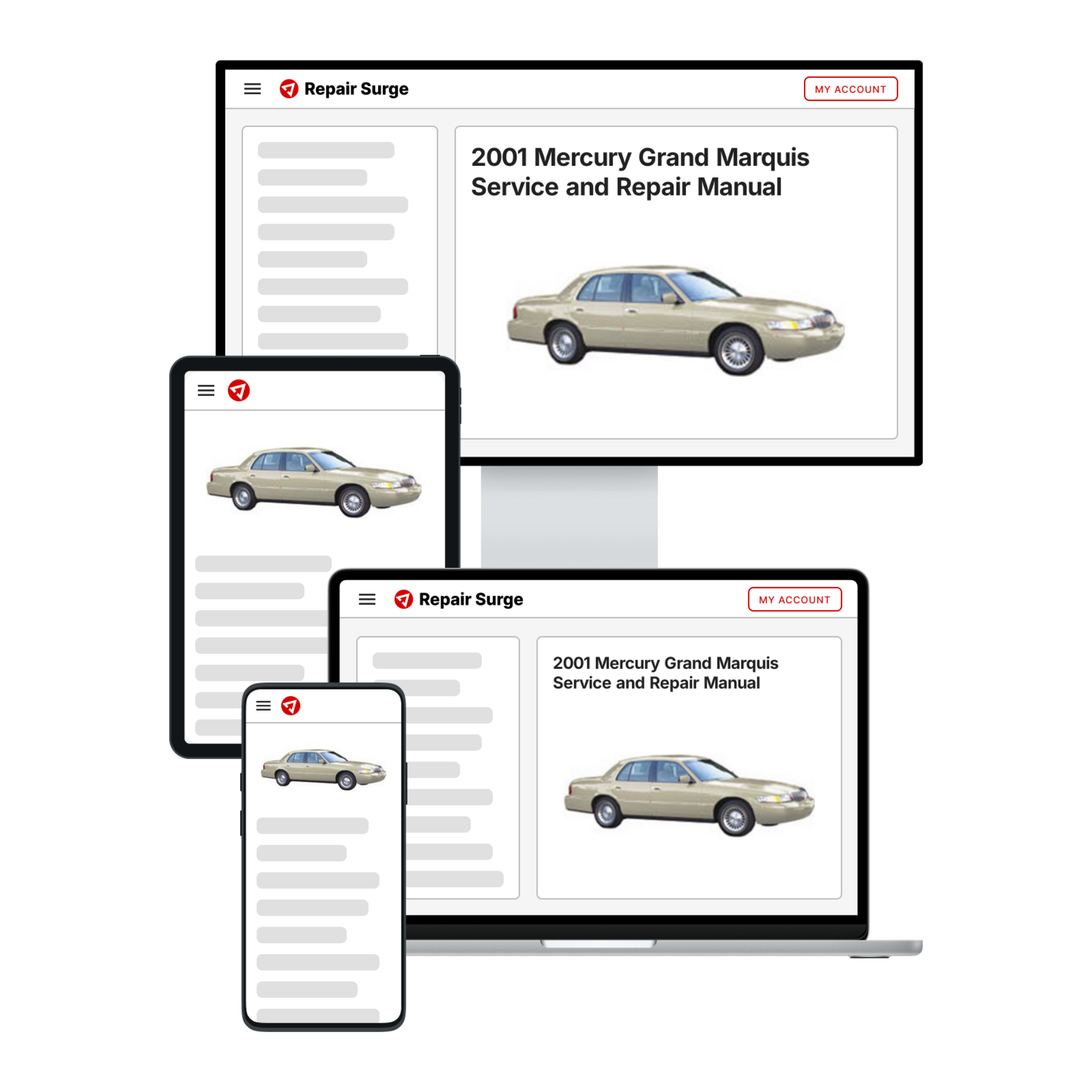 2001 Mercury Grand Marquis service and repair manual hero image
