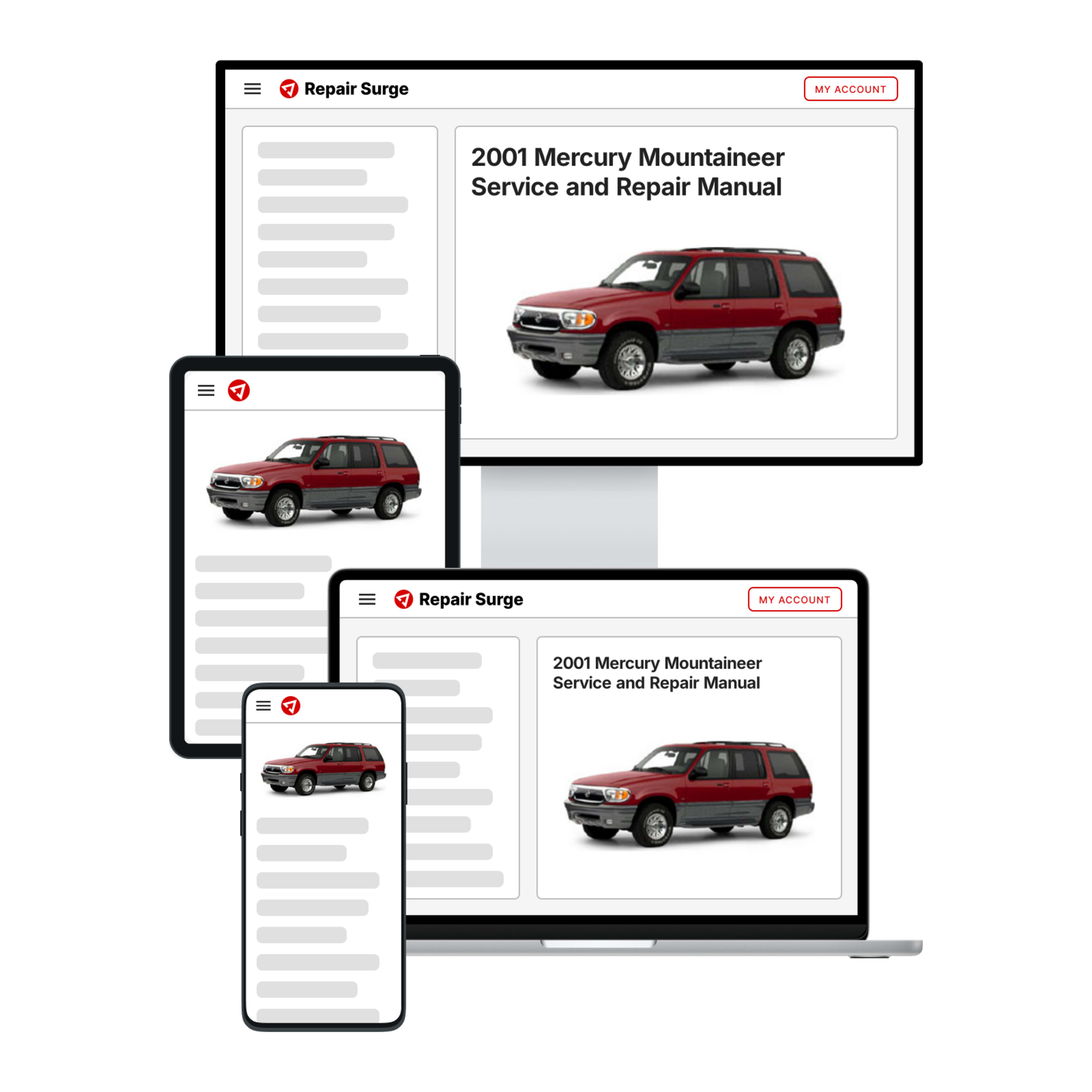 2001 Mercury Mountaineer service and repair manual hero image