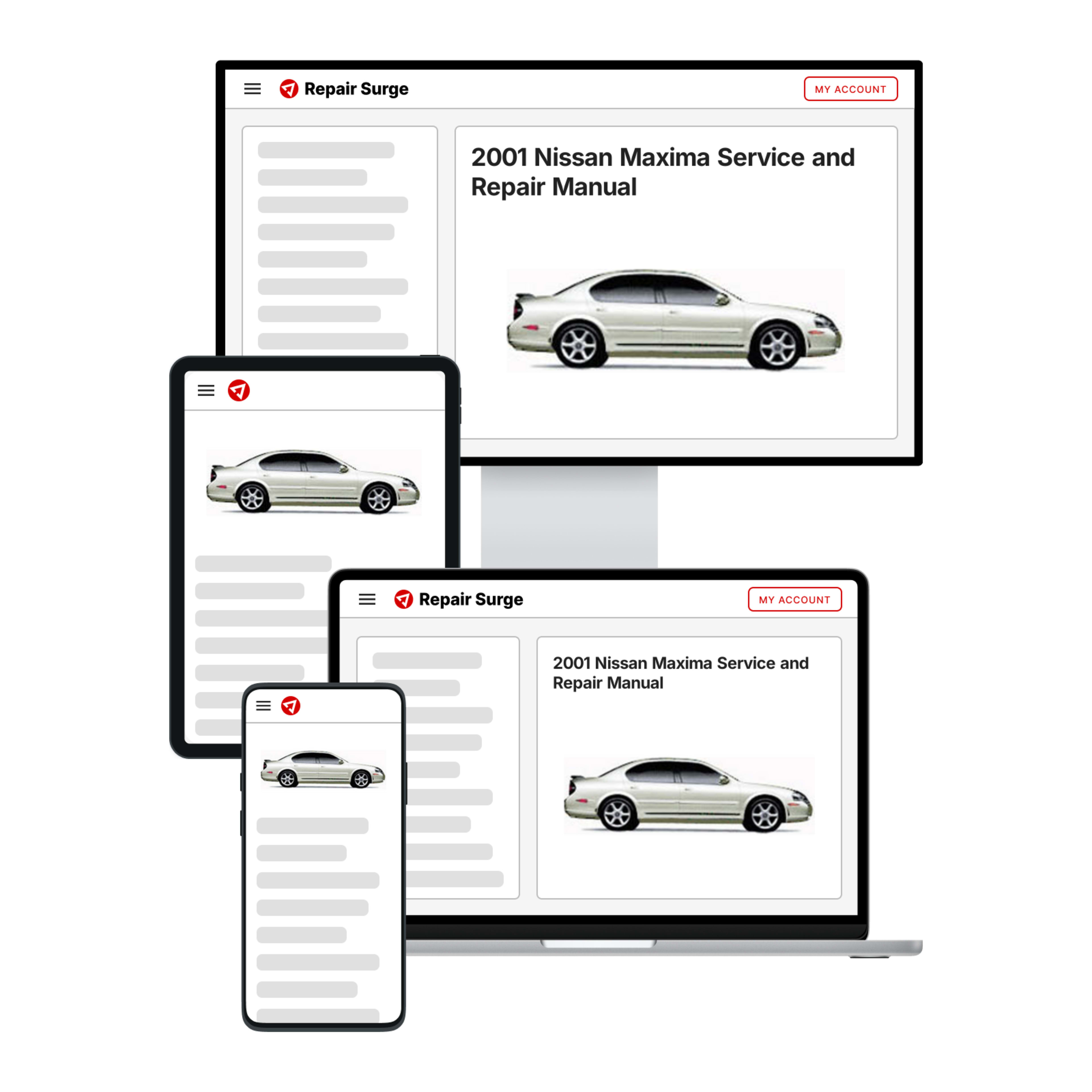 2001 Nissan Maxima service and repair manual hero image