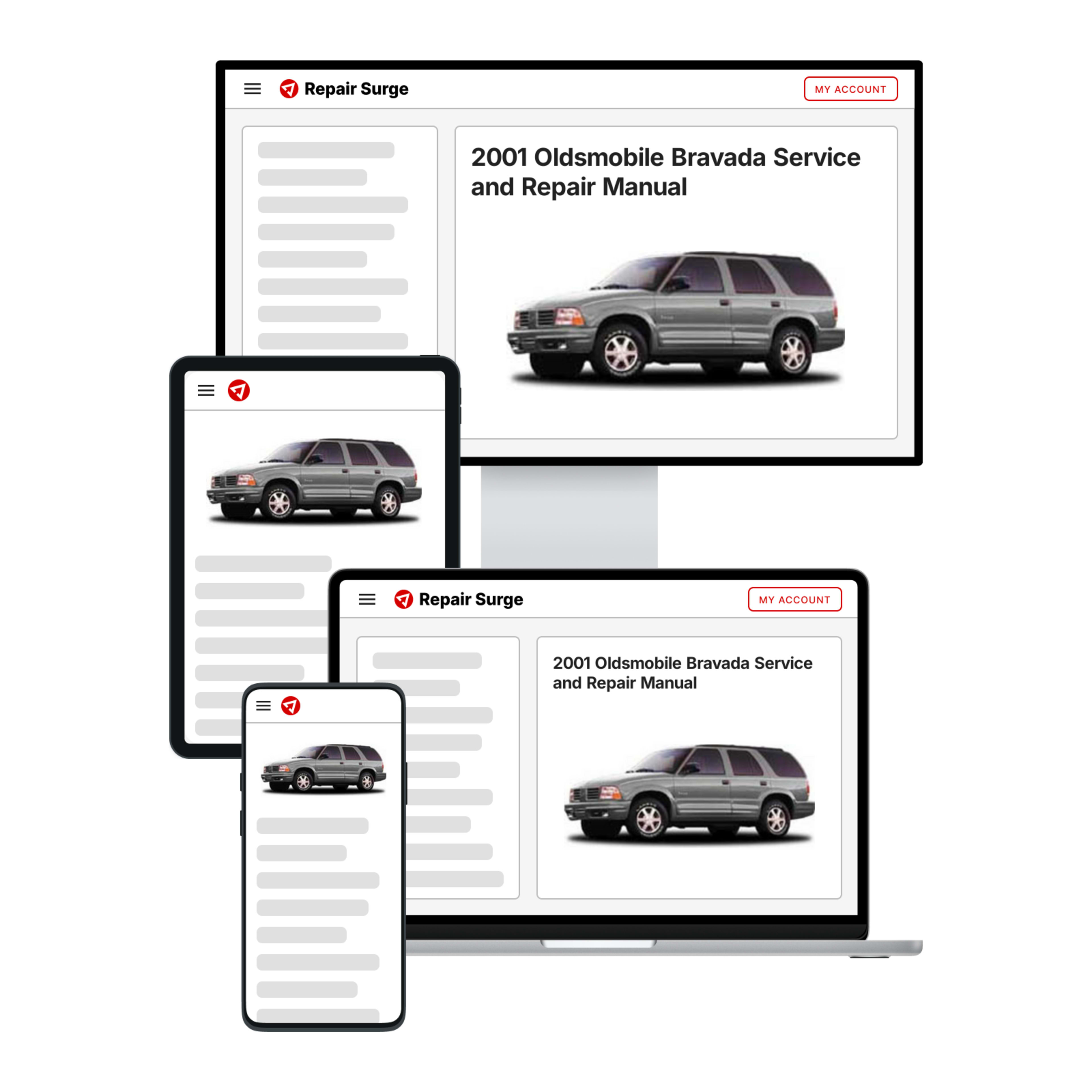 2001 Oldsmobile Bravada service and repair manual hero image