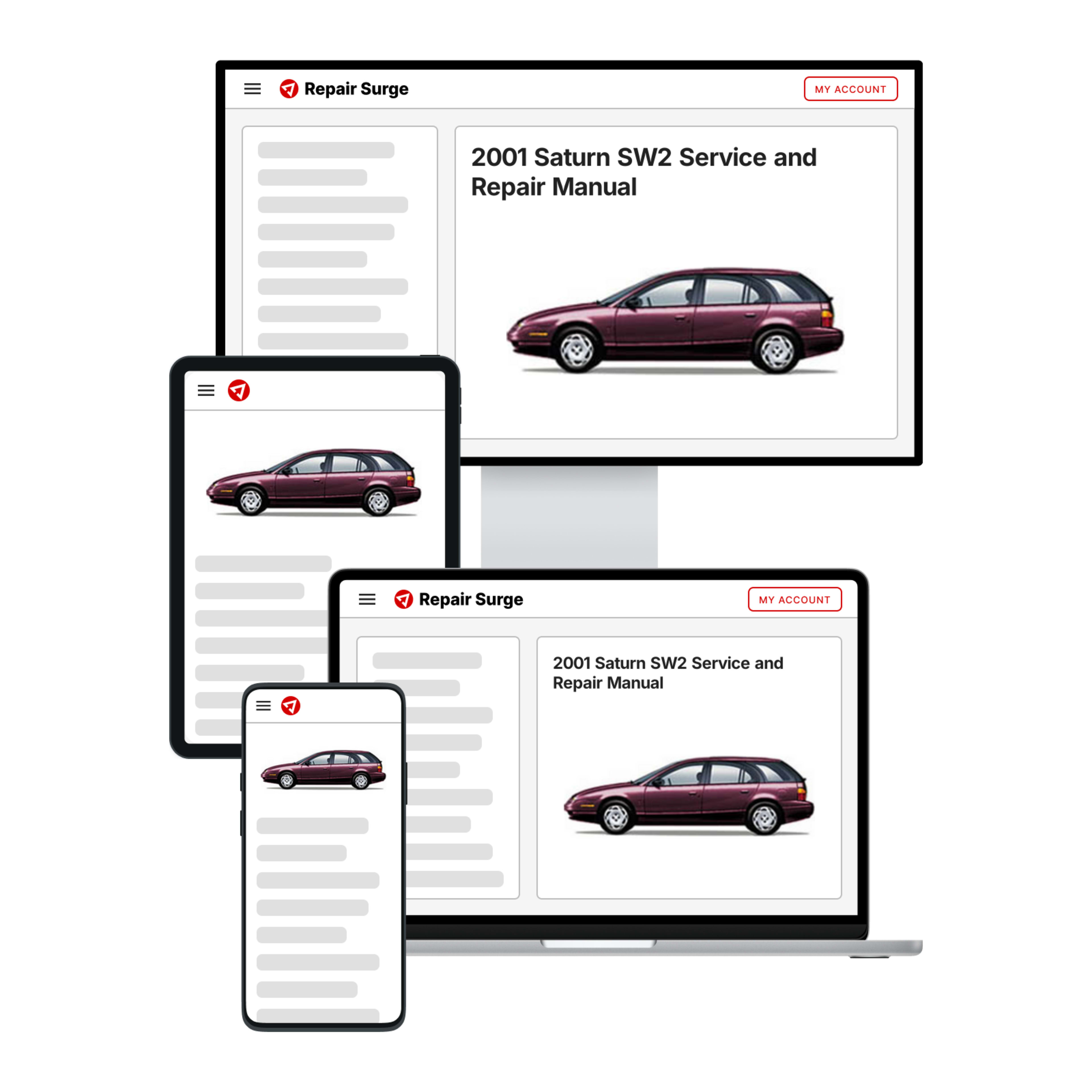 2001 Saturn SW2 service and repair manual hero image
