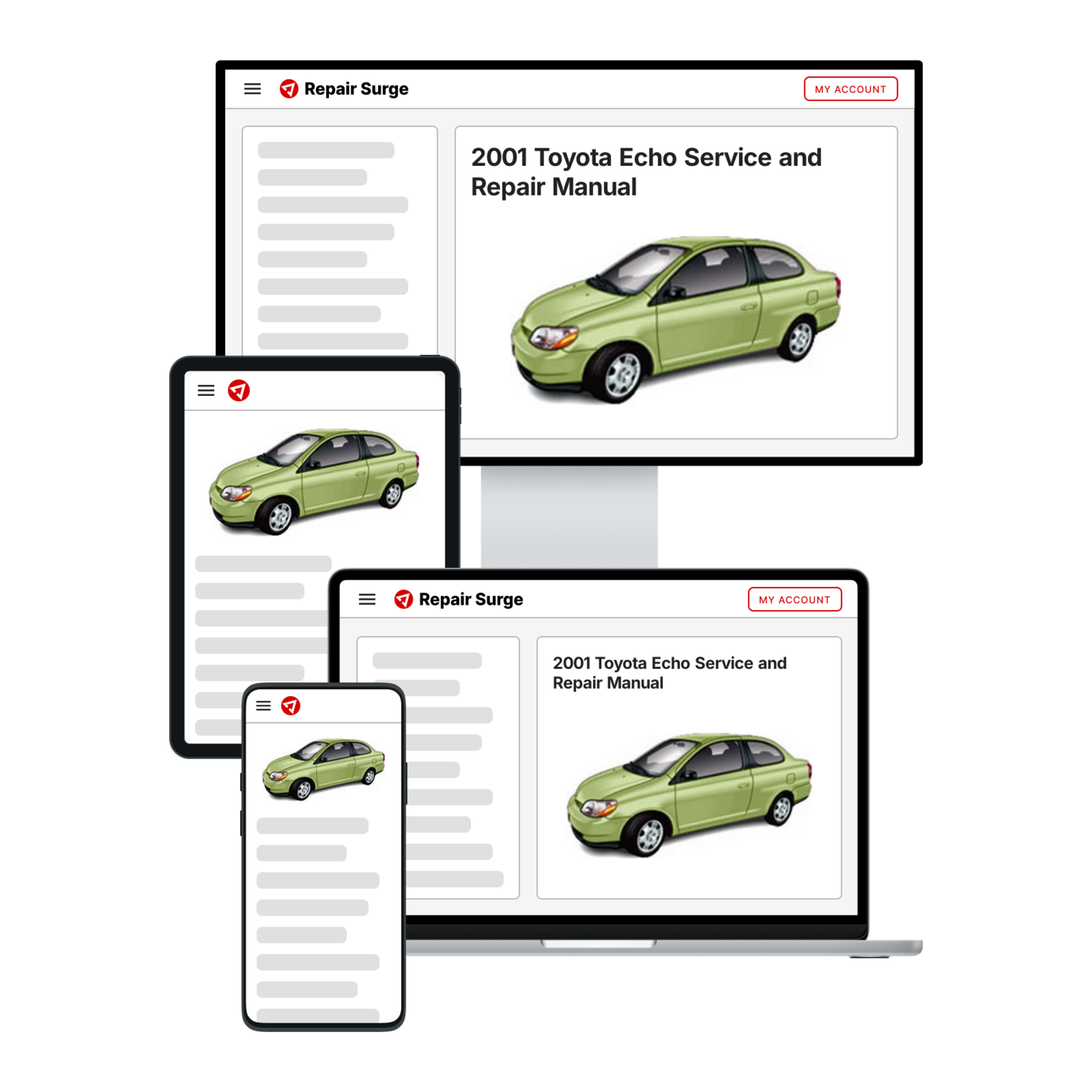 2001 Toyota Echo service and repair manual hero image
