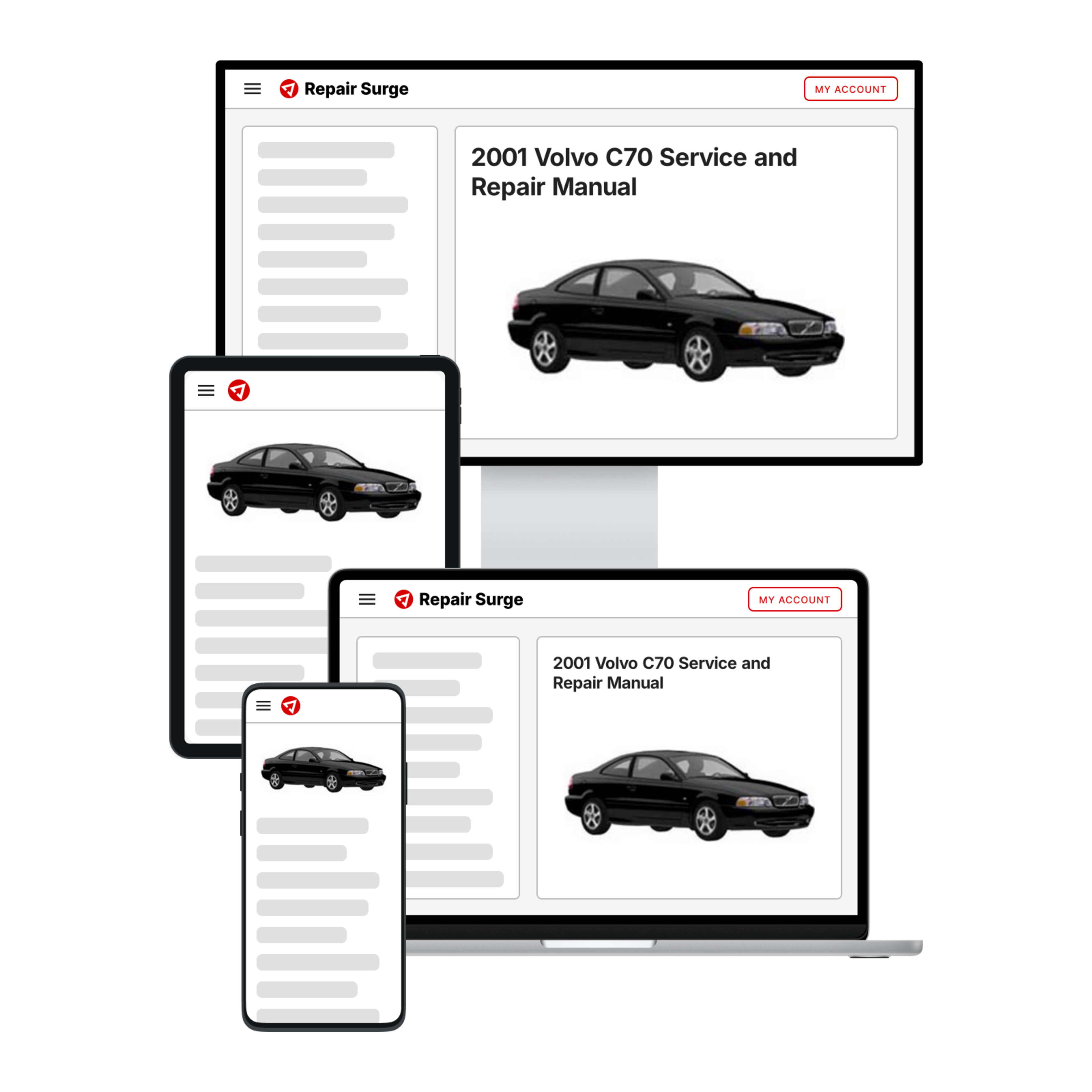 2001 Volvo C70 service and repair manual hero image