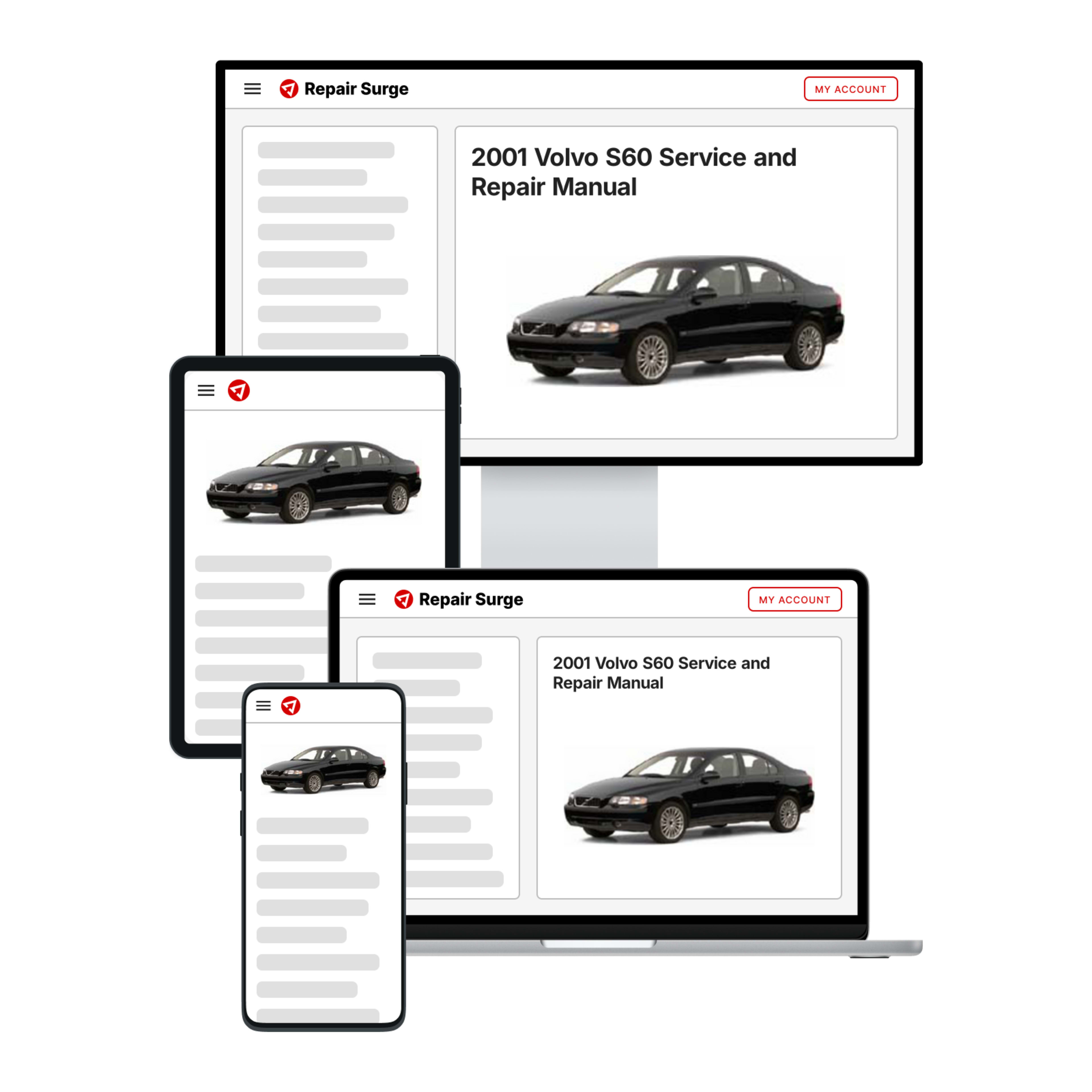 2001 Volvo S60 service and repair manual hero image