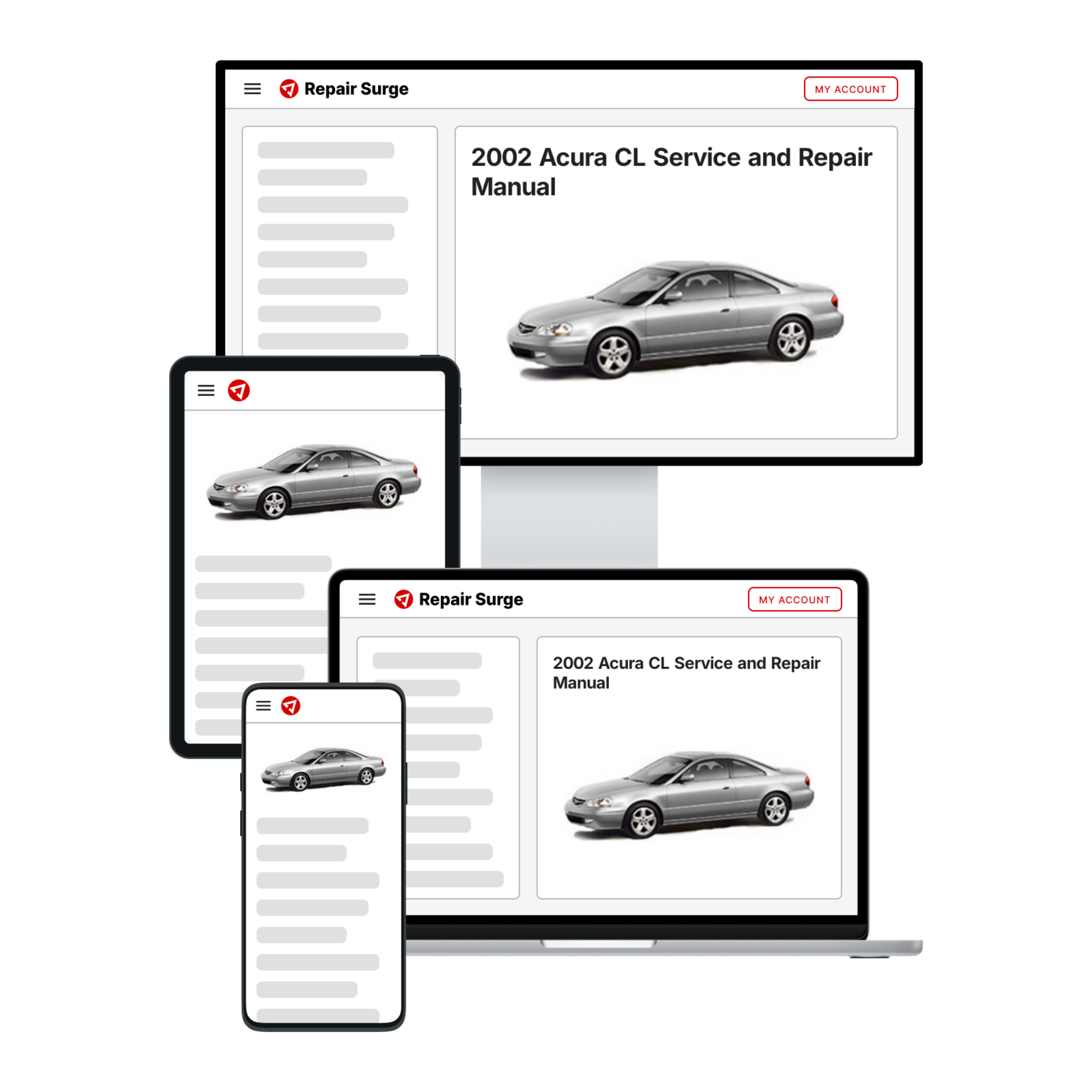 2002 Acura CL service and repair manual hero image