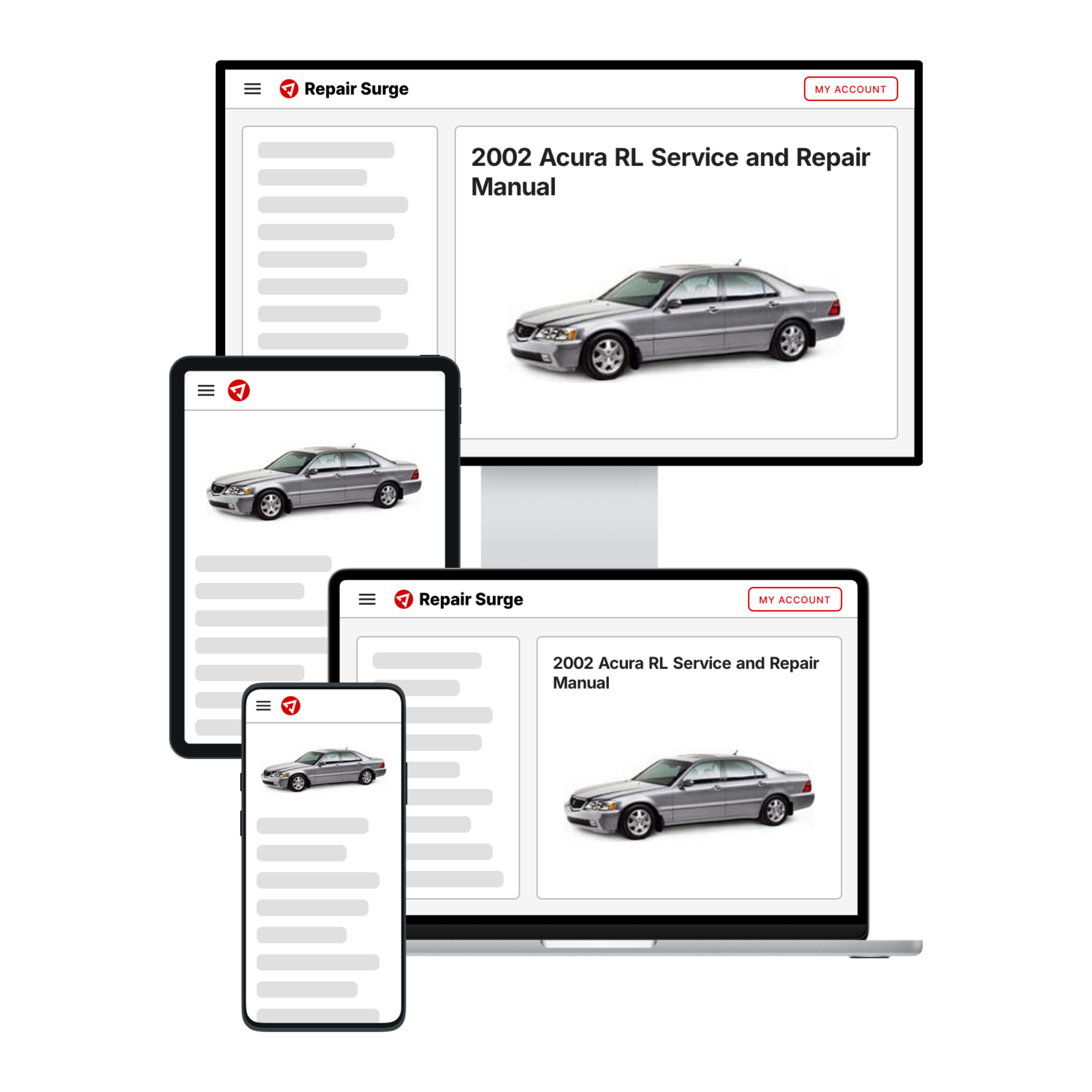 2002 Acura RL service and repair manual hero image