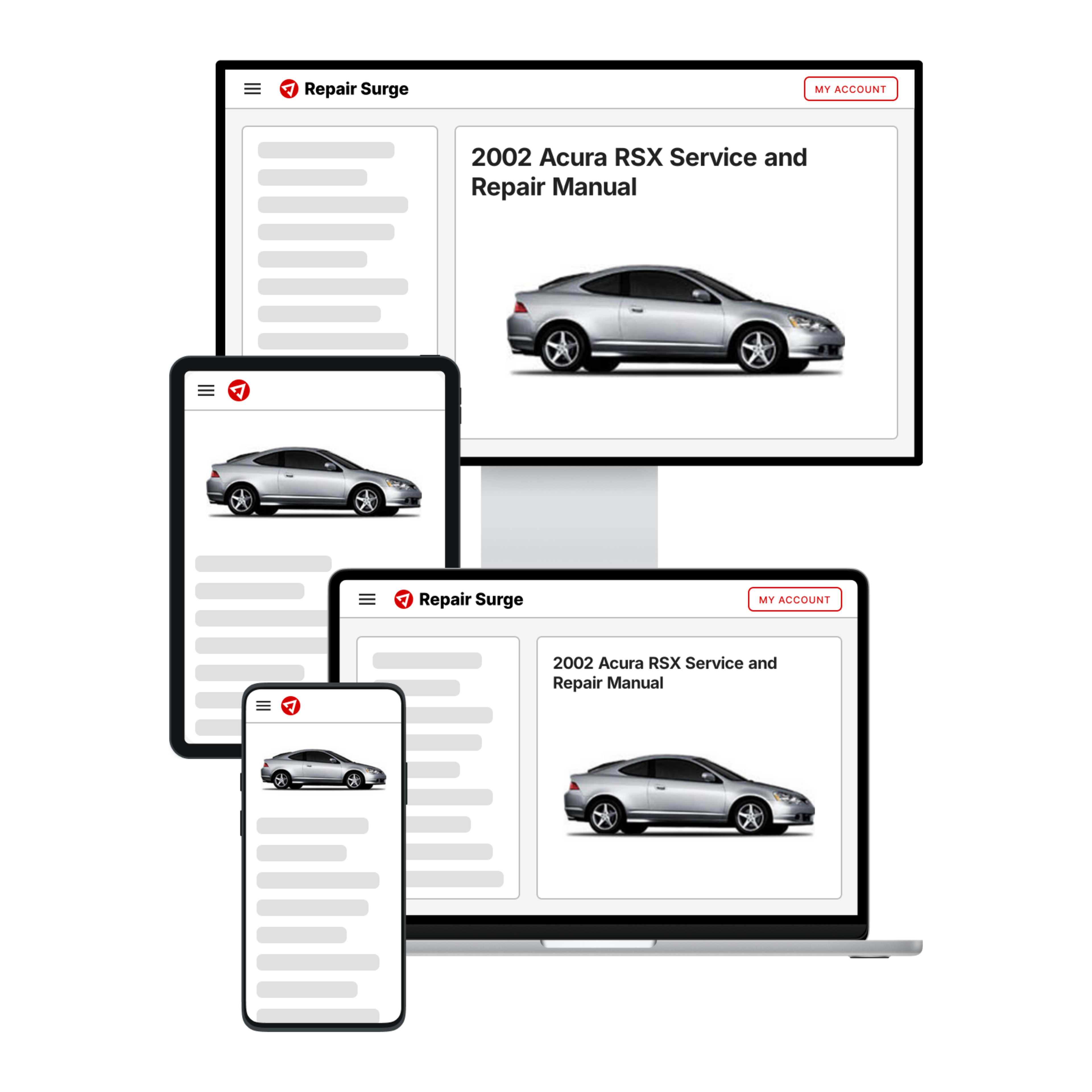 2002 Acura RSX service and repair manual hero image