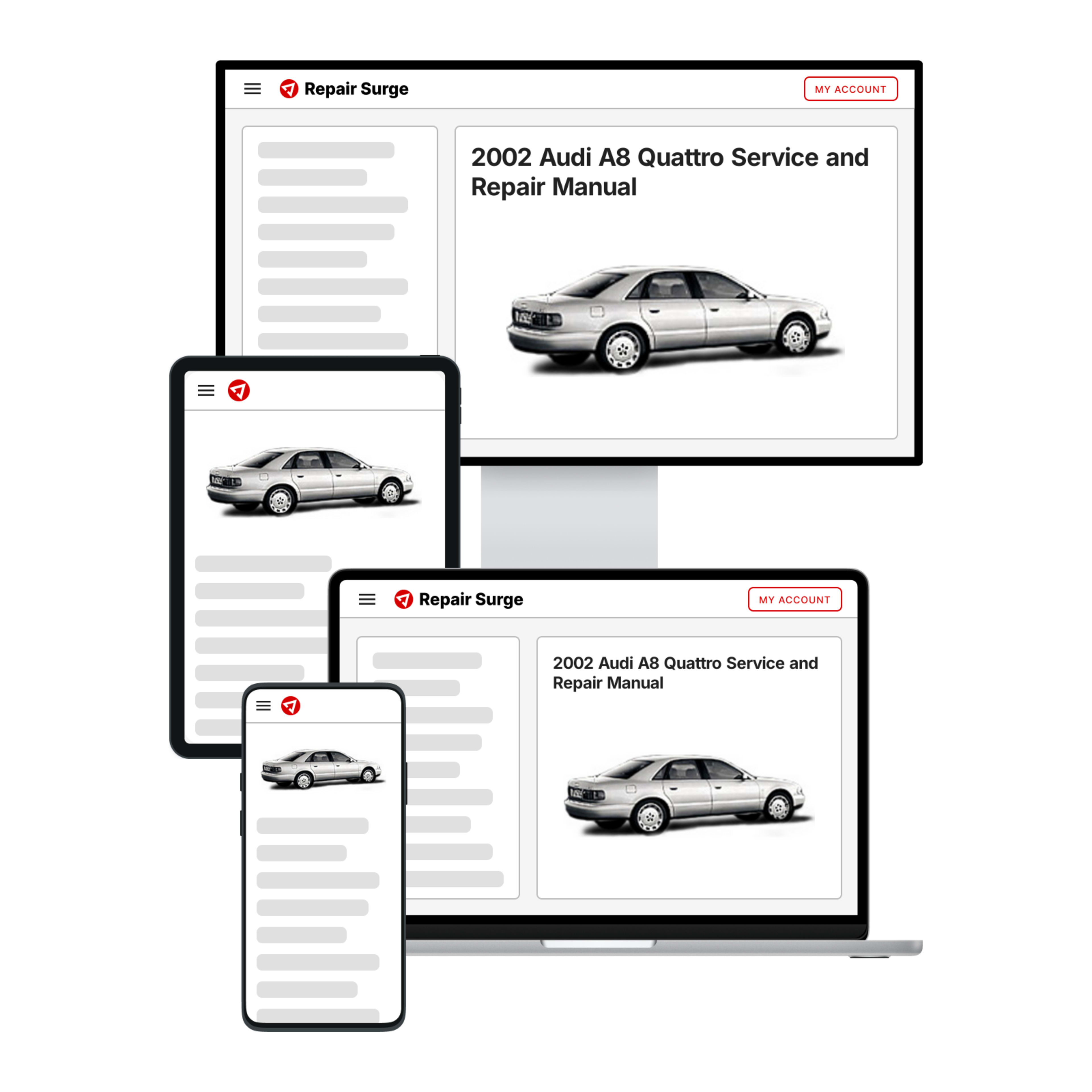2002 Audi A8 Quattro service and repair manual hero image