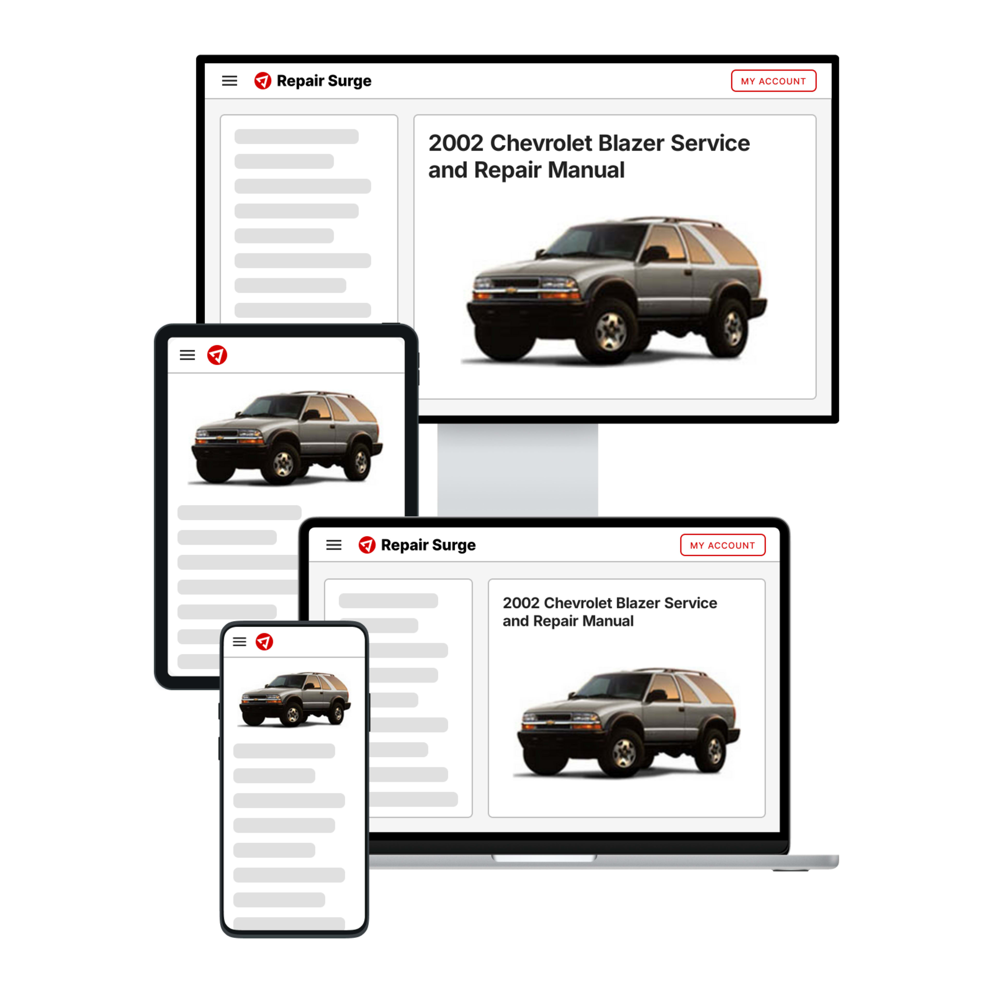 2002 Chevrolet Blazer service and repair manual hero image