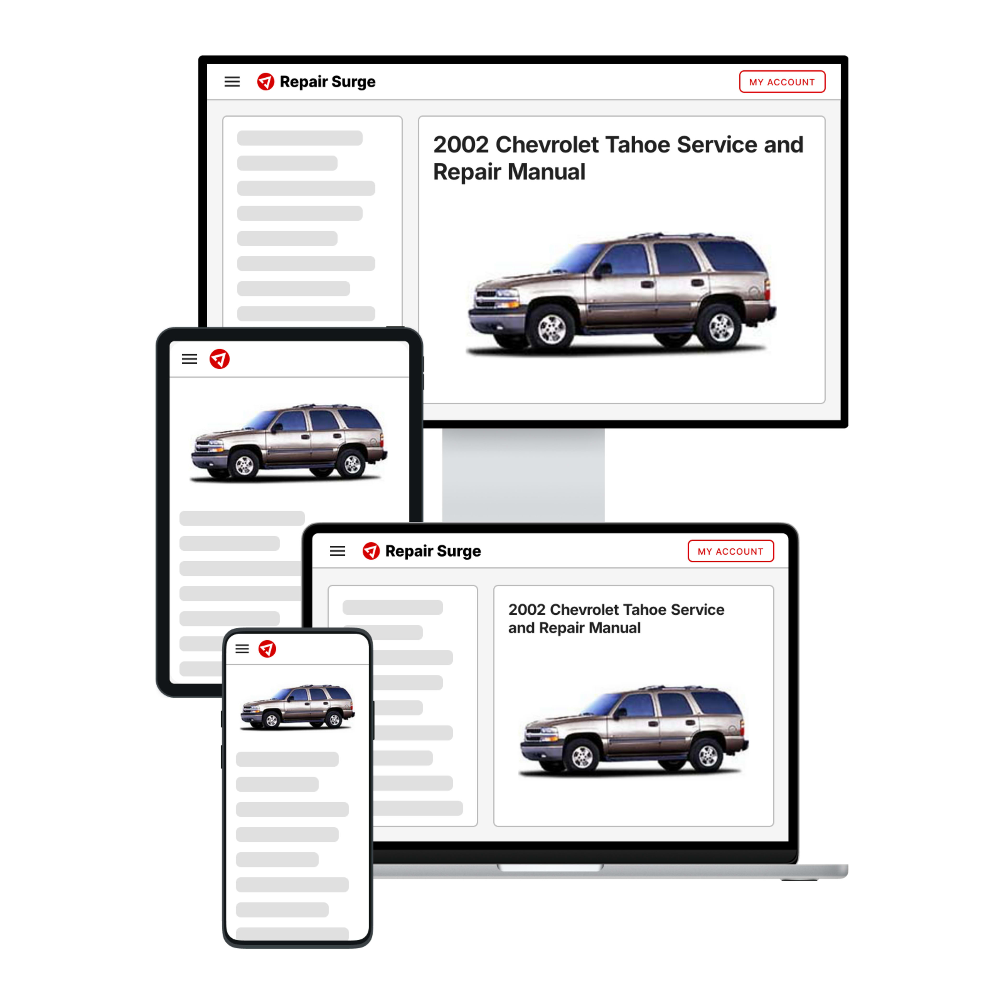 2002 Chevrolet Tahoe service and repair manual hero image
