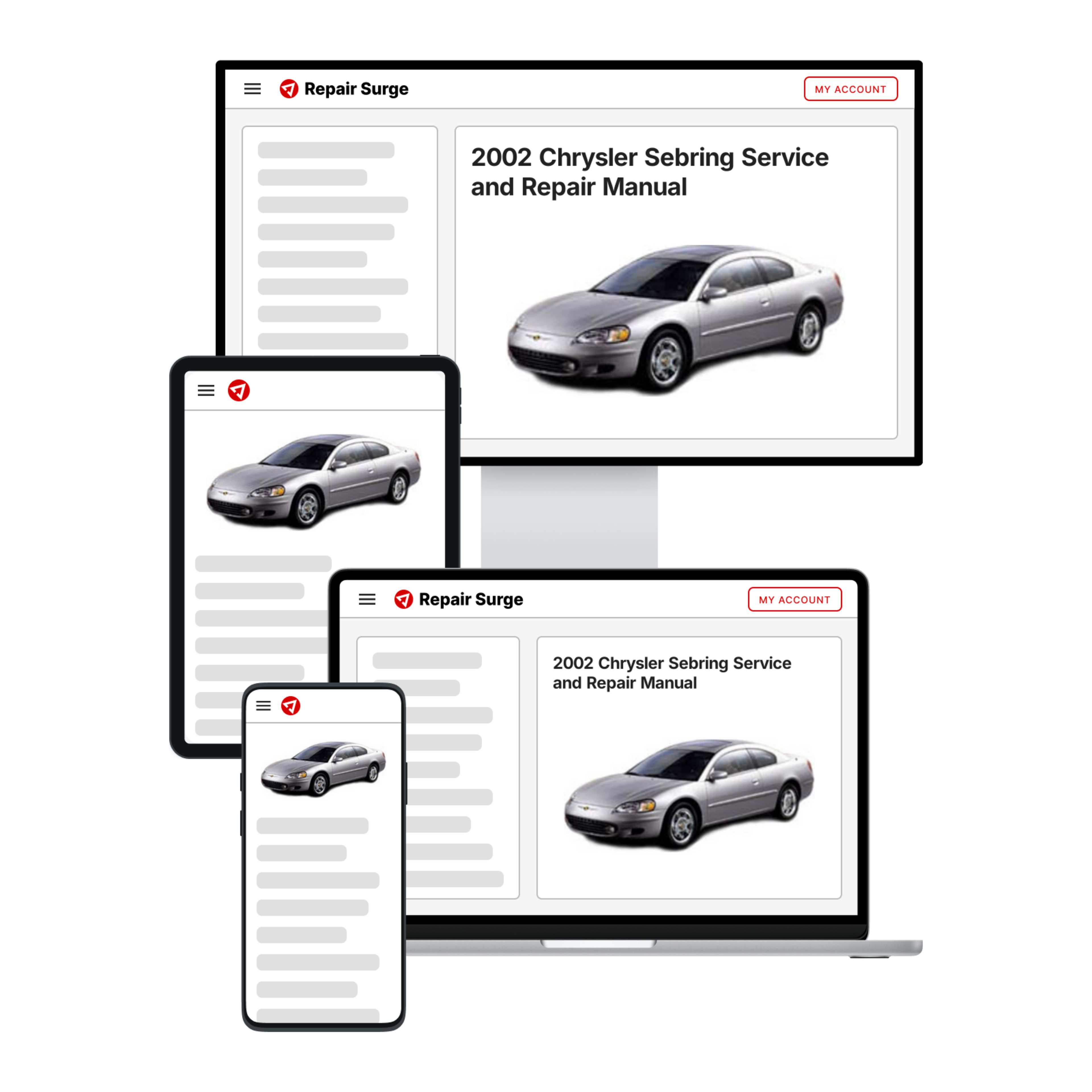 2002 Chrysler Sebring service and repair manual hero image