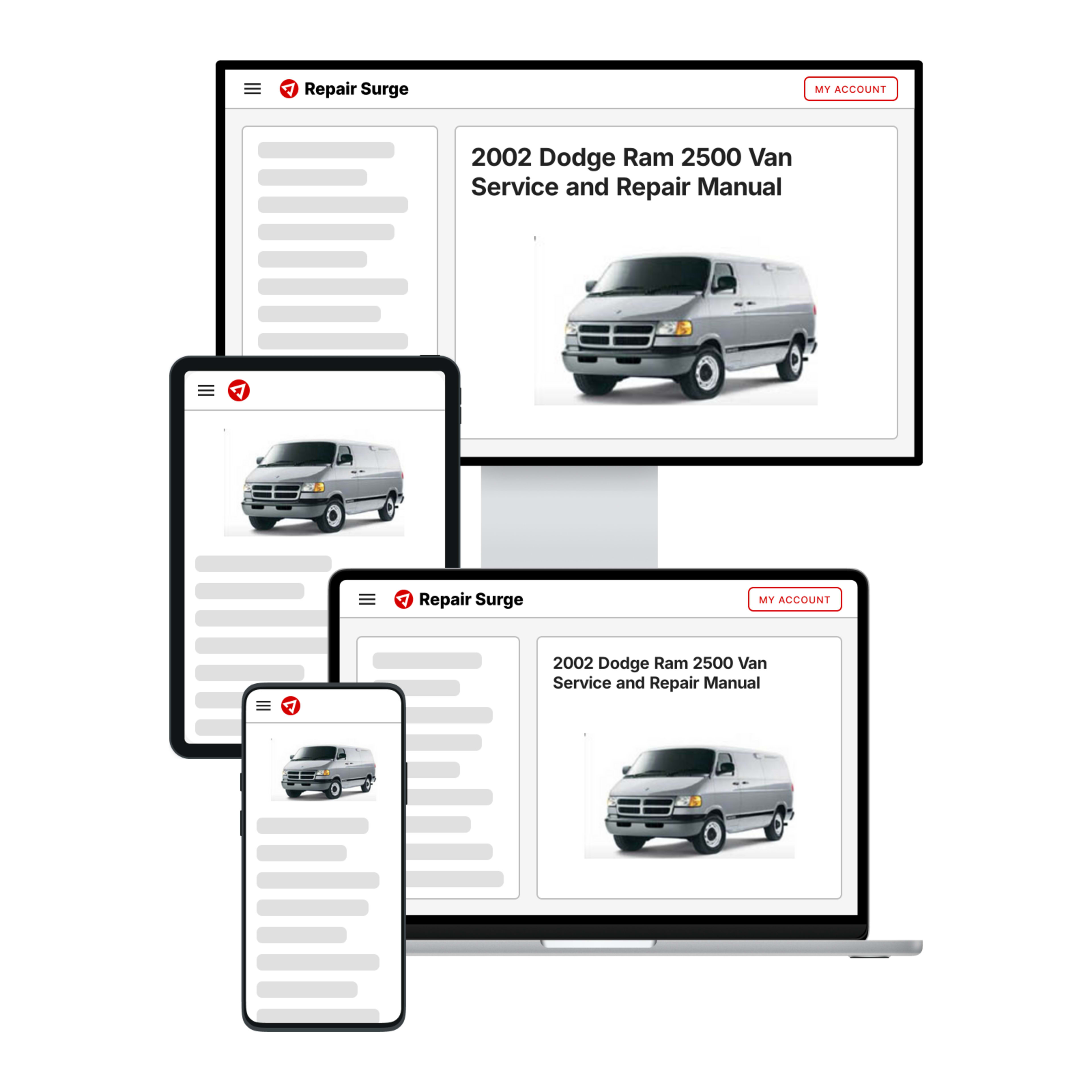 2002 Dodge Ram 2500 Van service and repair manual hero image