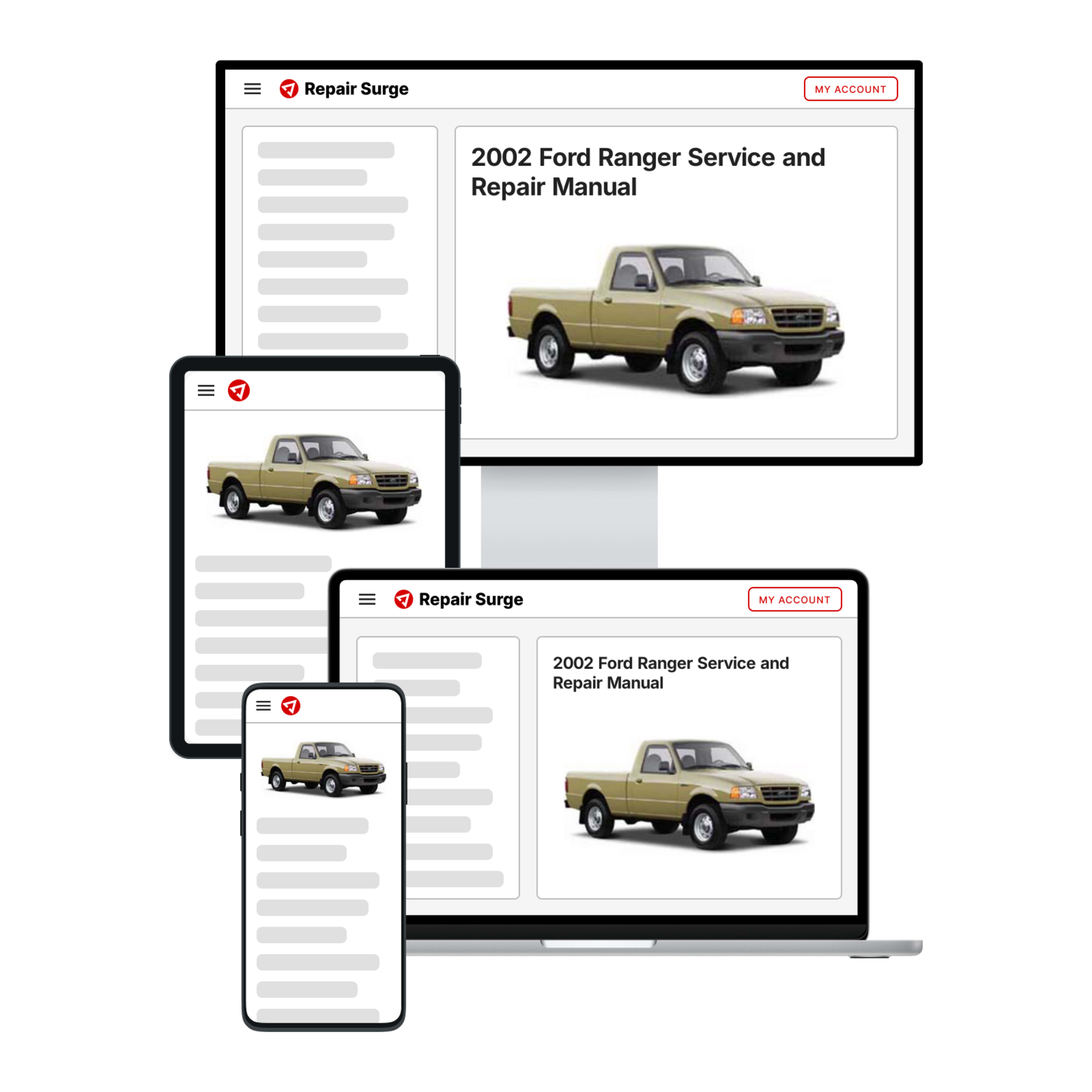 2002 Ford Ranger service and repair manual hero image