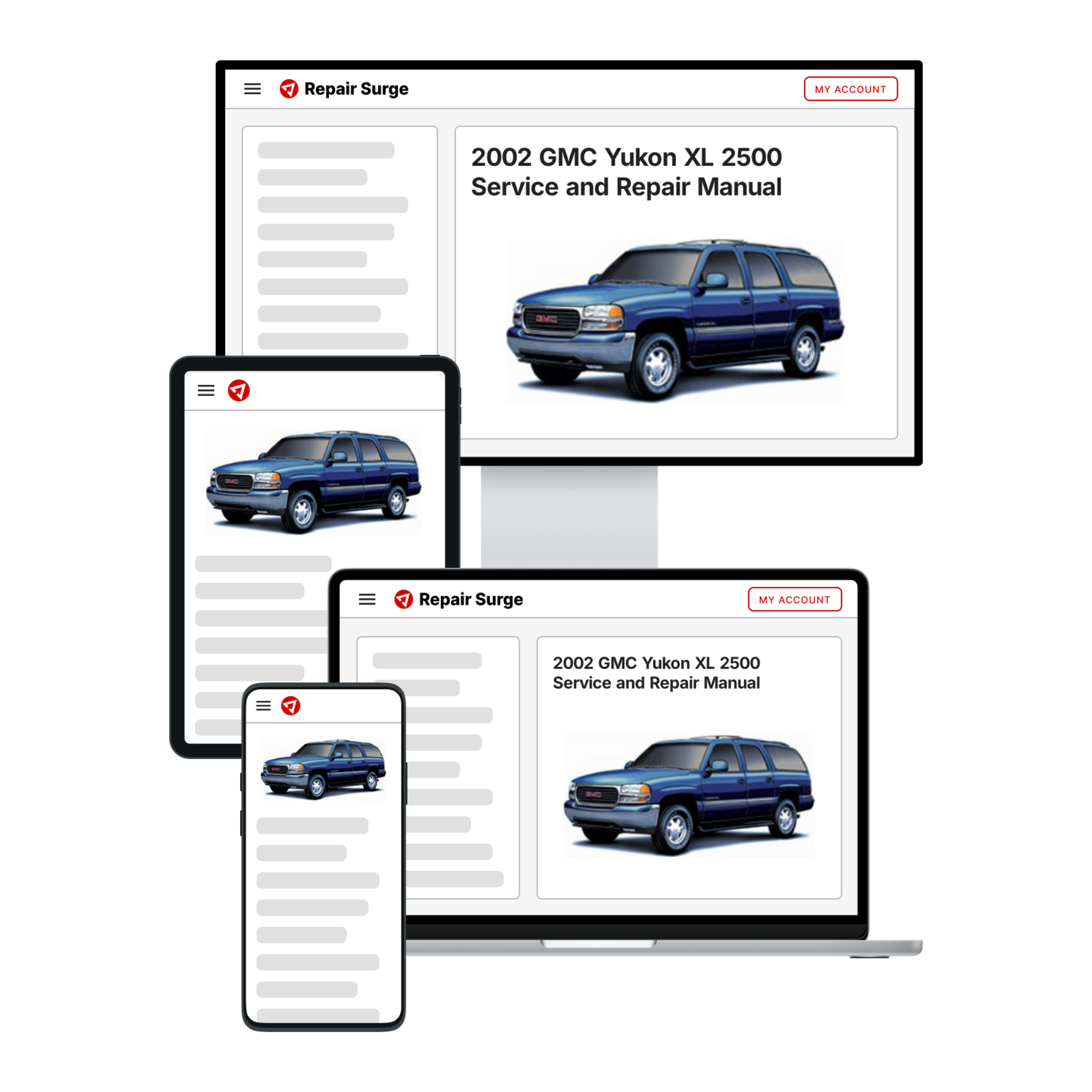 2002 GMC Yukon XL 2500 service and repair manual hero image