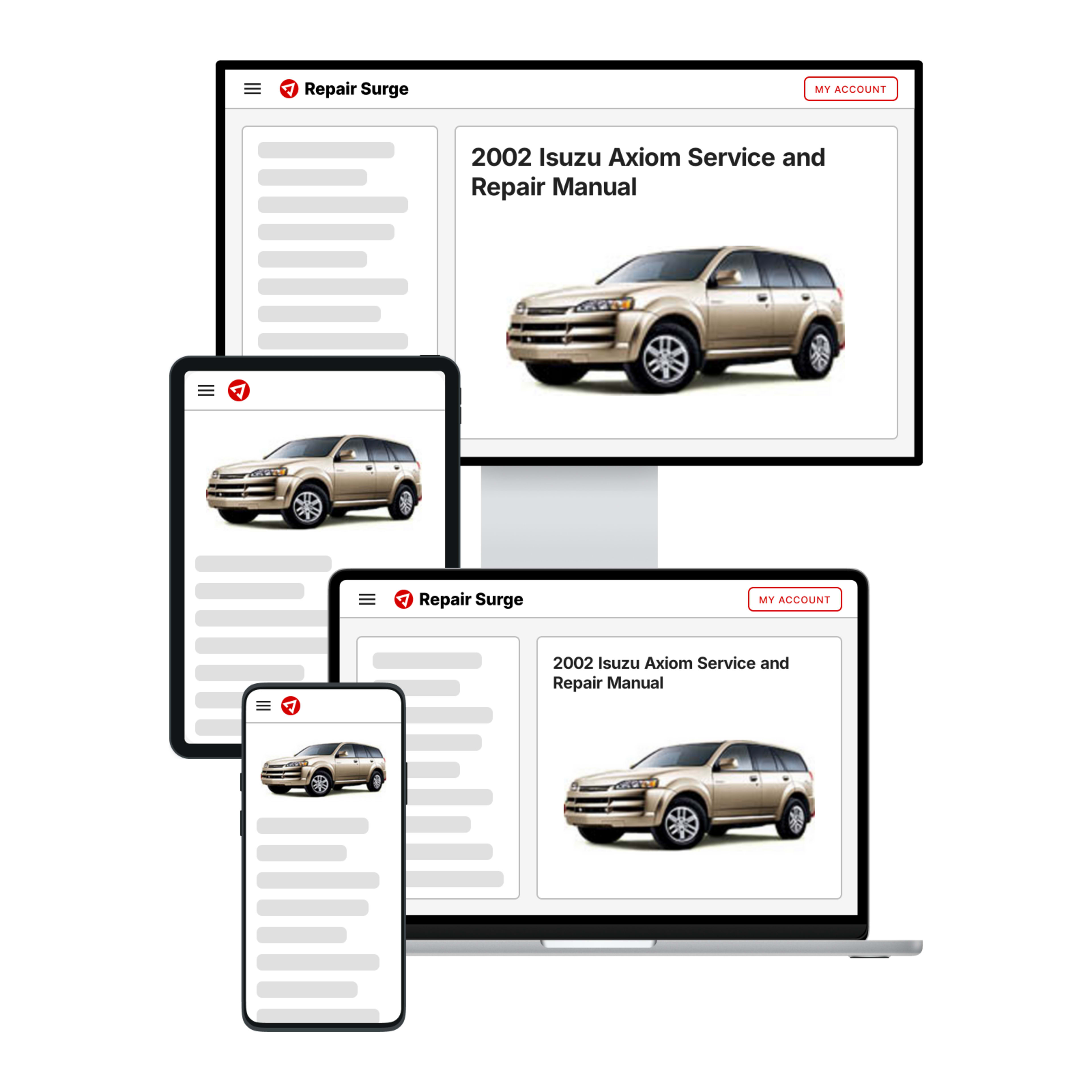 2002 Isuzu Axiom service and repair manual hero image